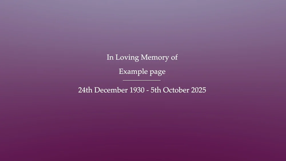 visual-tribute-example-page — Funeral & Memorial Live Streaming