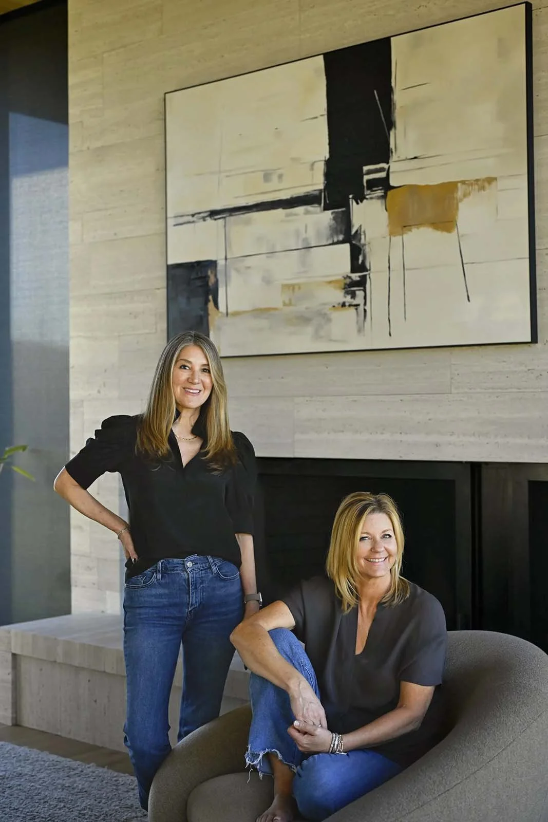 Maria Ponzi and Sue Martinez in living room