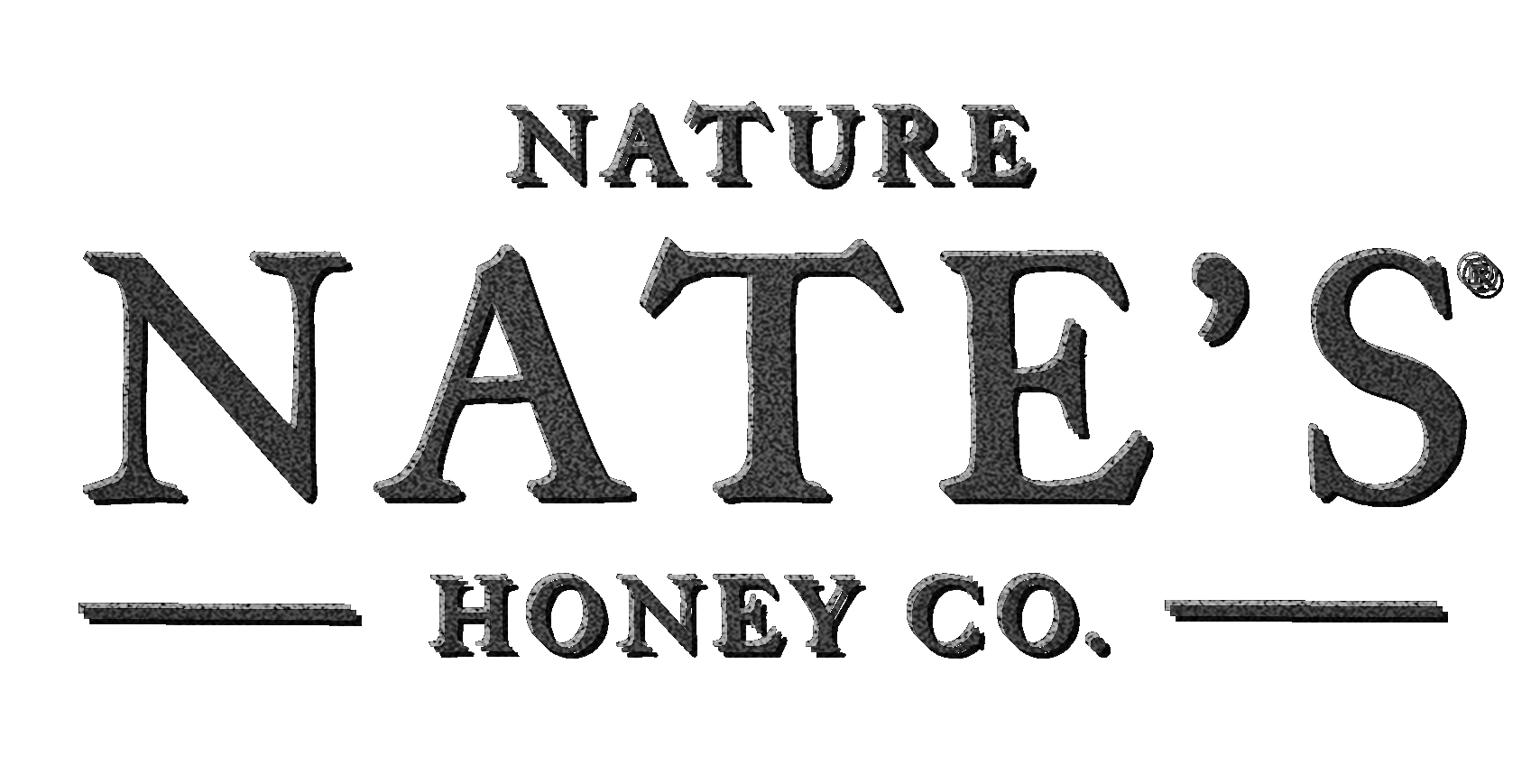 Embossed Nature Nate's Logo on dark background