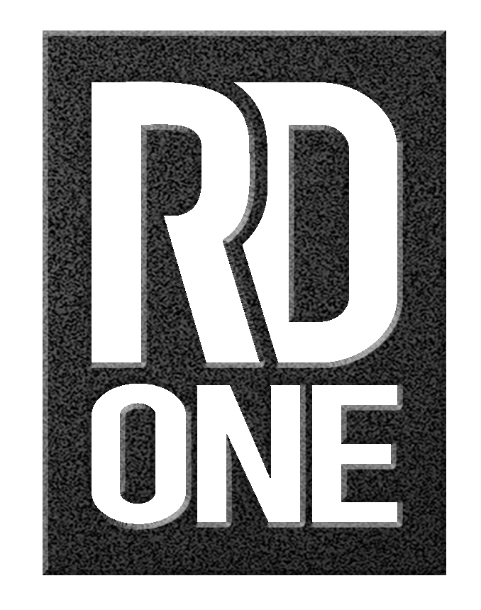 Embossed RD1 logo on a dark background.
