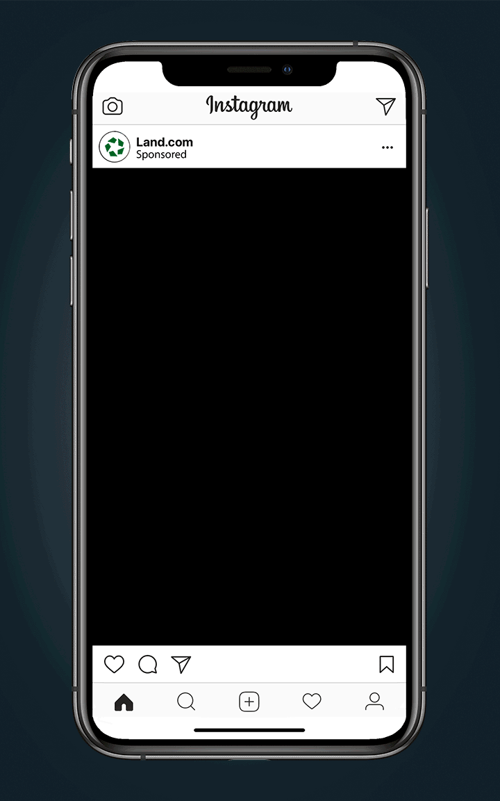 Gif of a Land.com ad featuring a woman putting her laptop away and relaxing in the great outdoors, with a headline that reads, "These days, you can work from anywhere. So let's work on that anywhere."