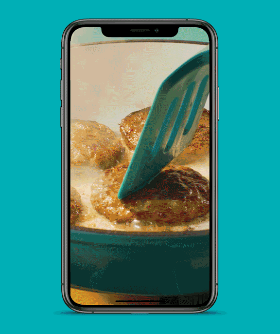 Gif of Johnsonville Sausage being cooked and served on dishes.