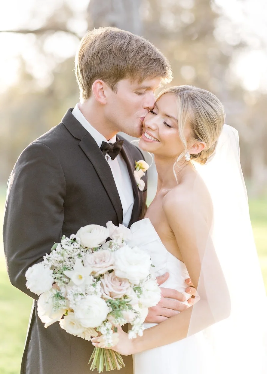 Bride and Groom at Pecan Springs Ranch Intimate Portrait taken by Photos by mkay Wedding Photography
