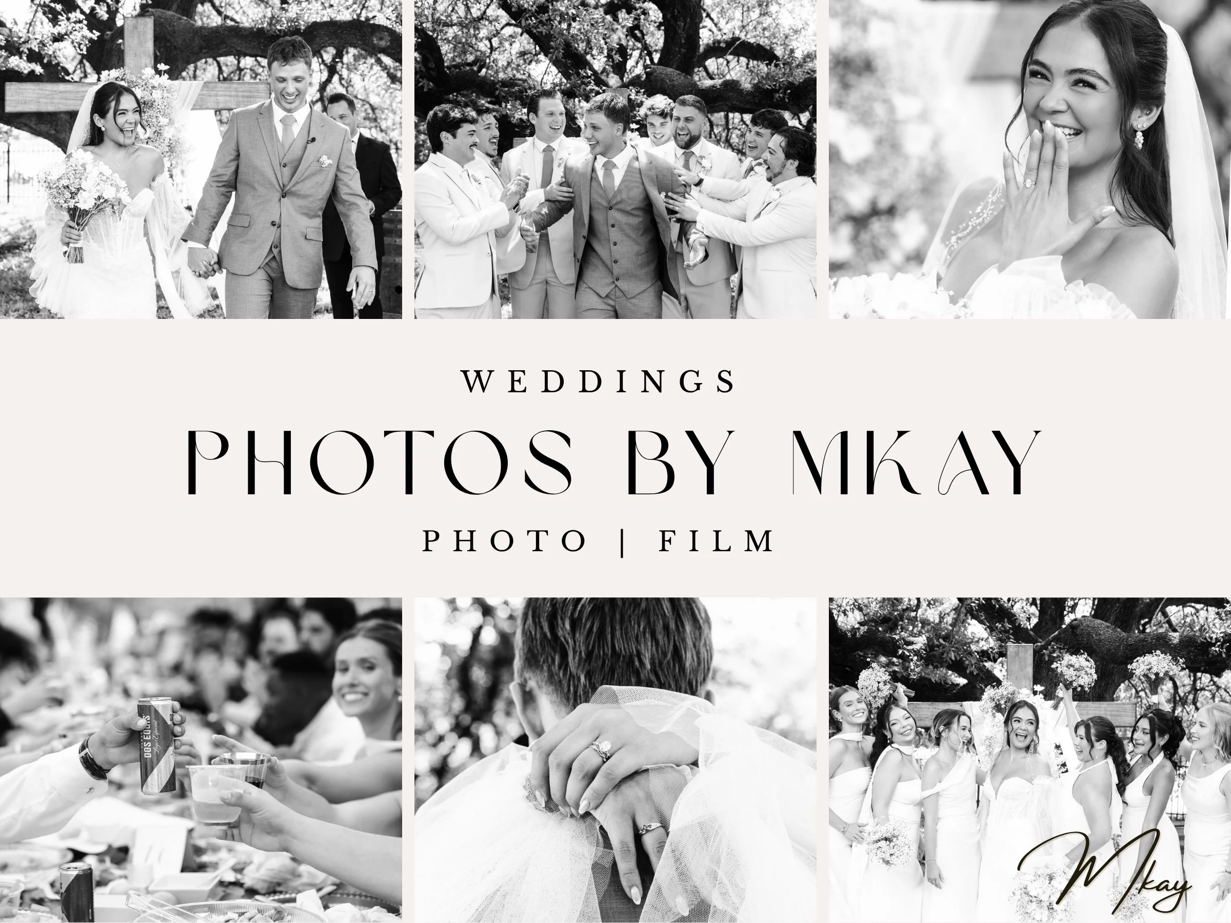 PHOTOS BY MKAY AUSTIN WEDDINGS IN BLACK AND WHITE