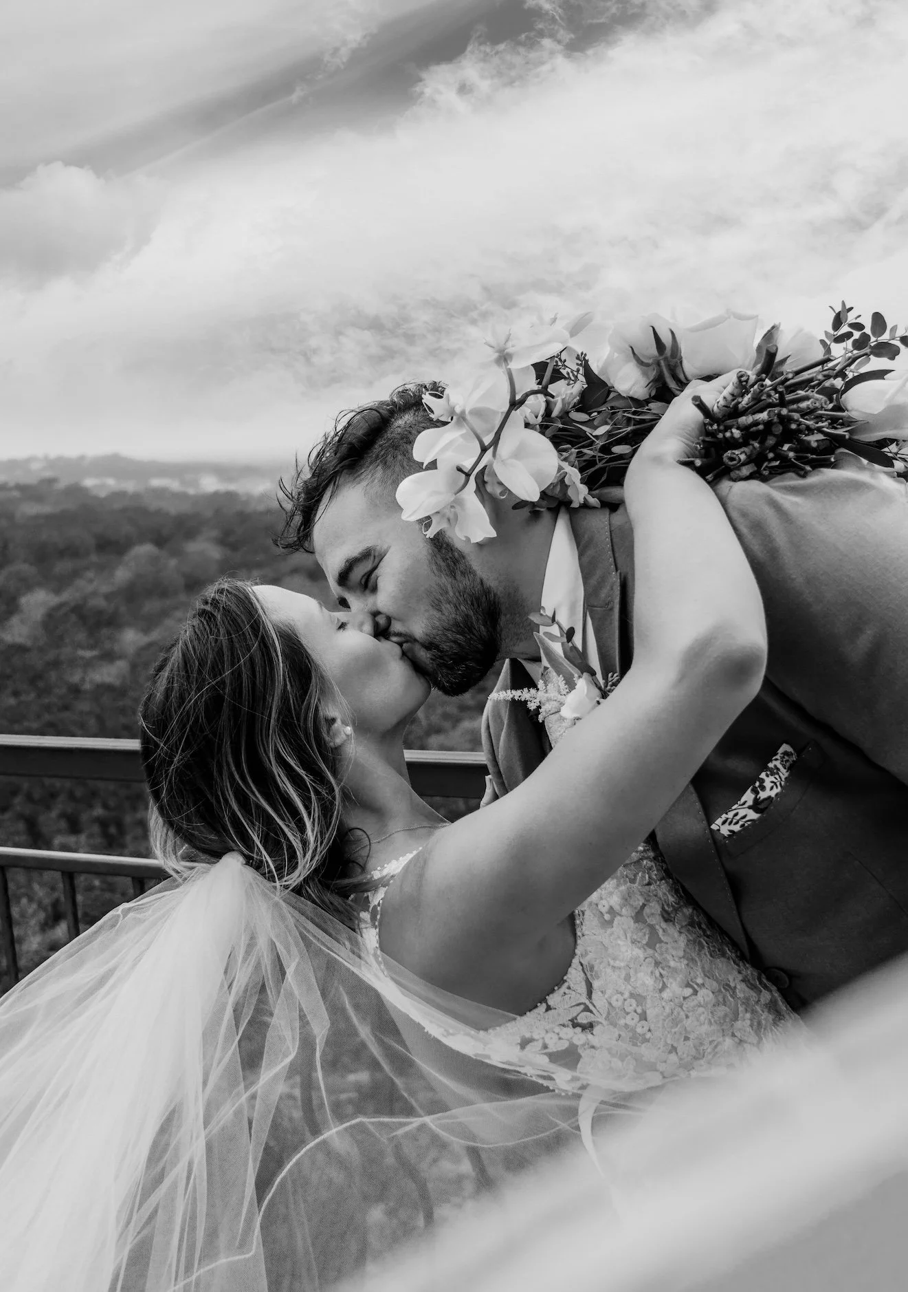 Black and White Images of a Bride and Groom Micro-Wedding in Austin, TX shot by Photos by Mkay Wedding Photography