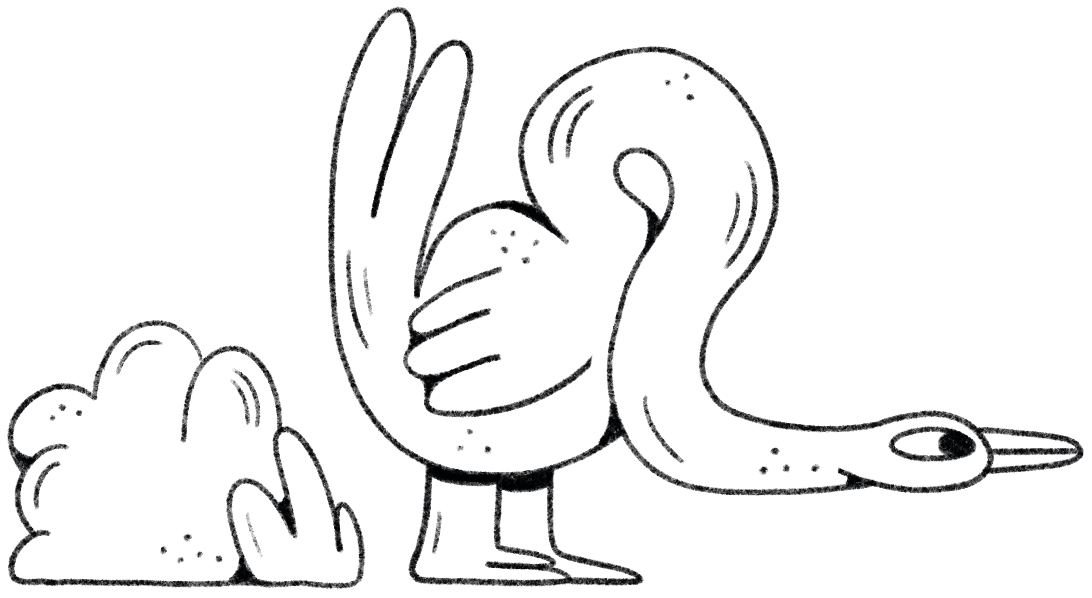 Illustrated goose with a long neck - Lauri Simonin