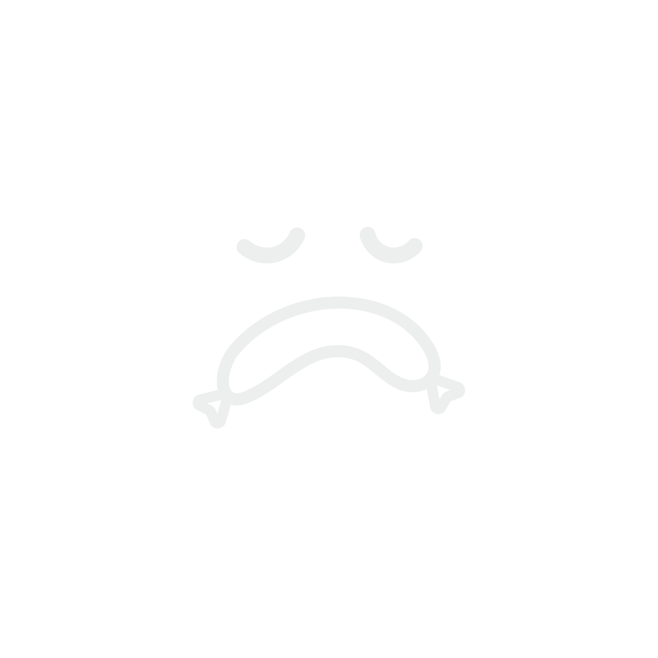 Simple white sad face icon on a black background.