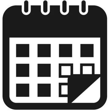 Calendar icon with a highlighted date in the bottom right corner.