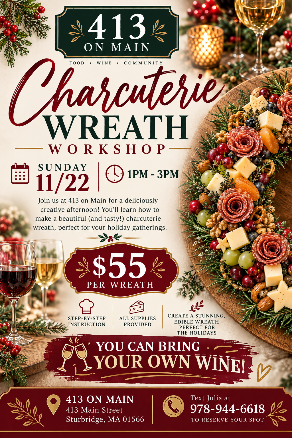 Holiday Charcuterie Wreath Workshop