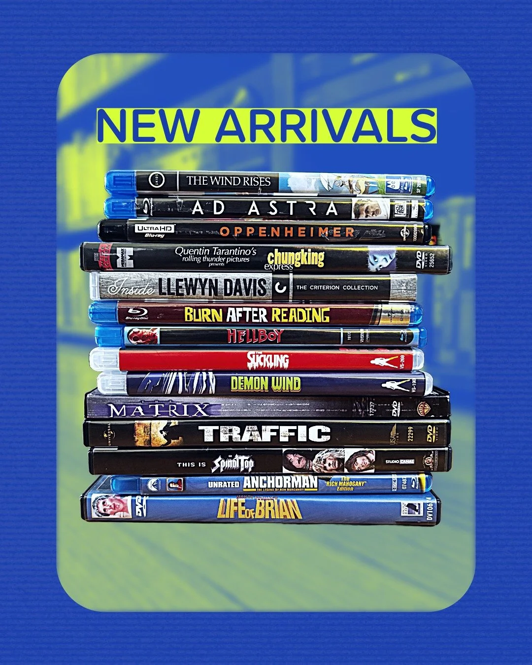 Pickups from recent travels to distant *checks notes*... Duluth and Eau Claire. Some laughs, some gore, some Coens, some Letterboxd essentials, and a Christopher Nolan movie from two years ago you may have heard of.
Thank you @jaygabler , @abraxaswa