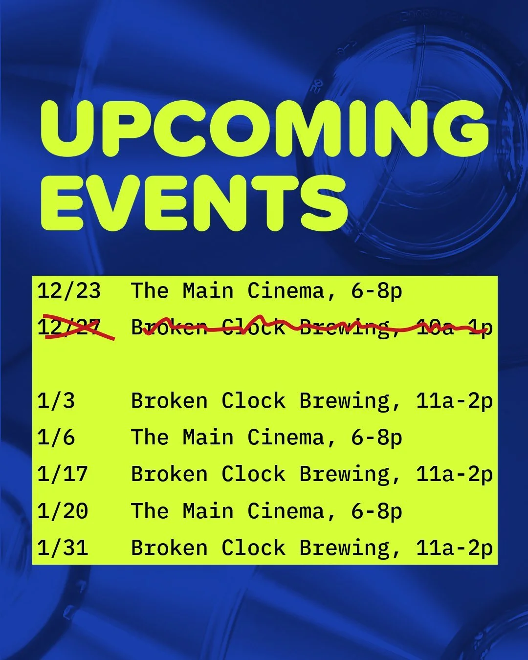 January 2026 Schedule Announcement!

Low-key the best month for movies imho &ndash; tons of Oscar buzz and prestige-y stuff in theaters, long cold nights to sit at home under a blanket, and pretty much nothing else going on. So come rent discs! Escap