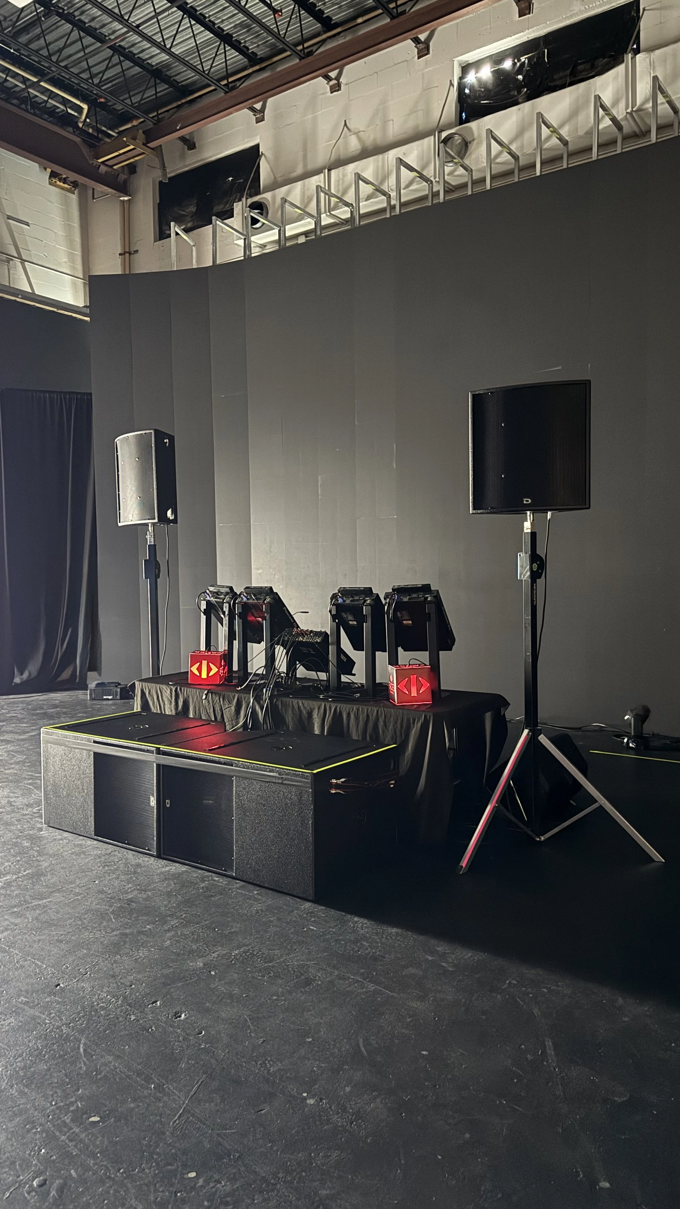 Sound system in Event Space before a show