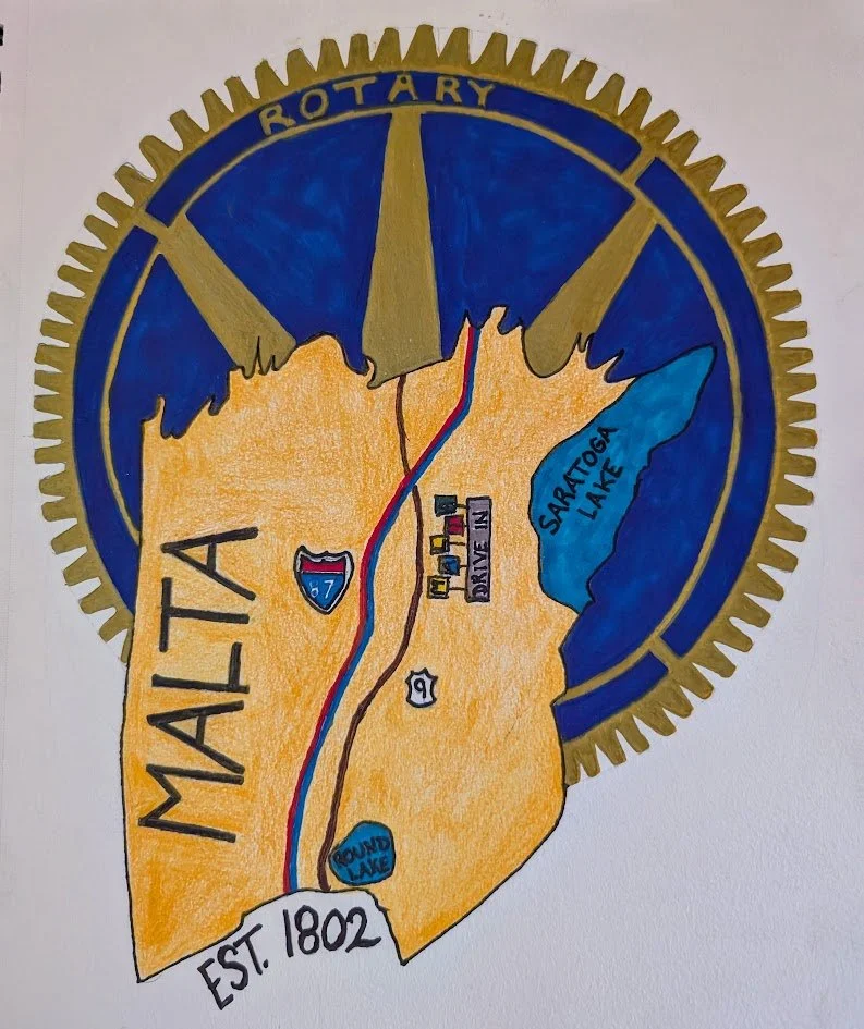 Malta's Rotary. Marker and colored pencil on paper by Donna Kripfgans-Rawlin.