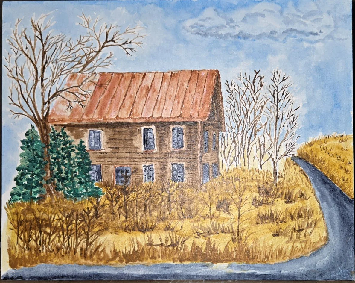 Alexander Weed House. Watercolor on canvas board by Kristina Hardy Allen.