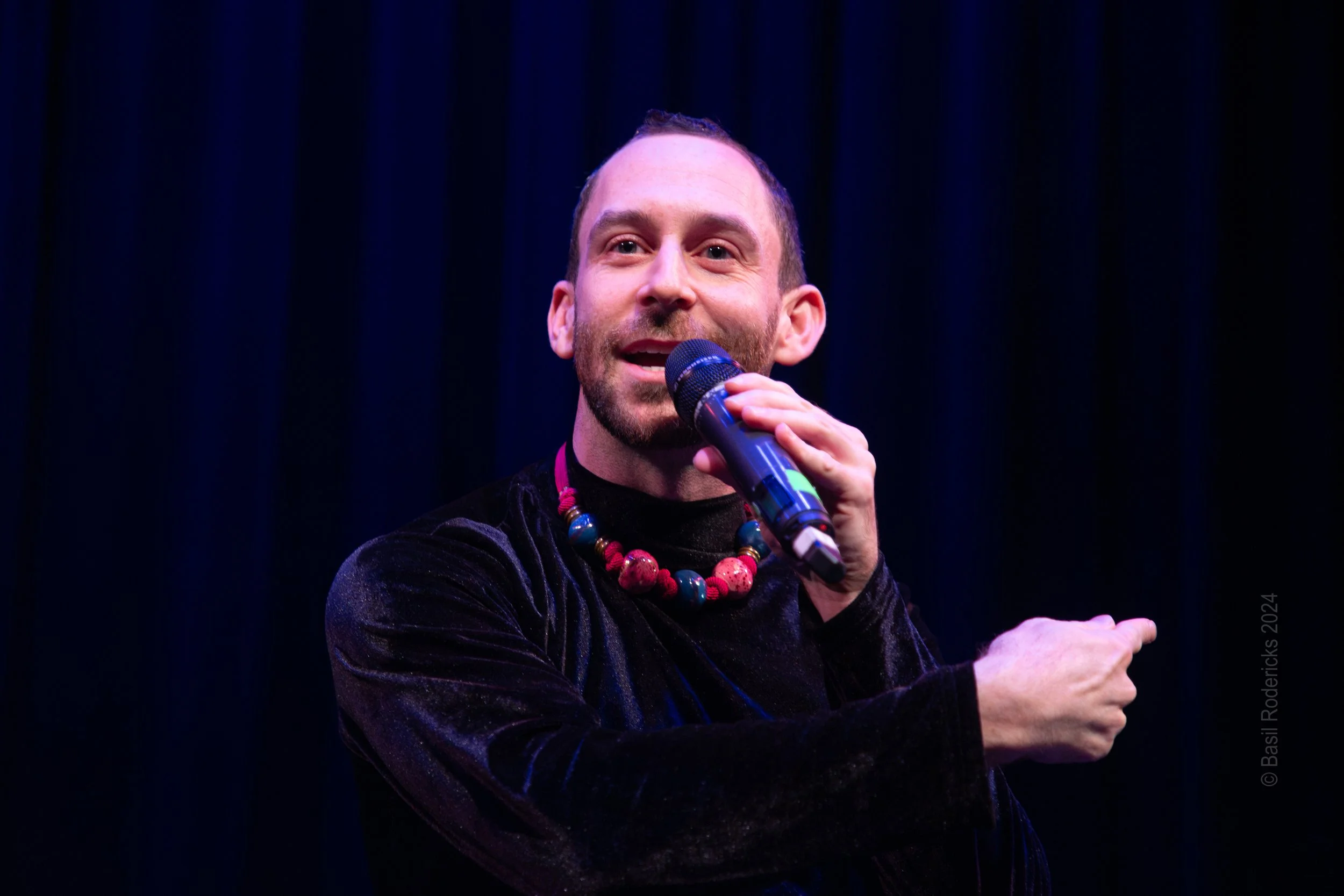 From "What Happens on Retreat" (solo performance) at 14th Street Y, photo by Basil Rodericks