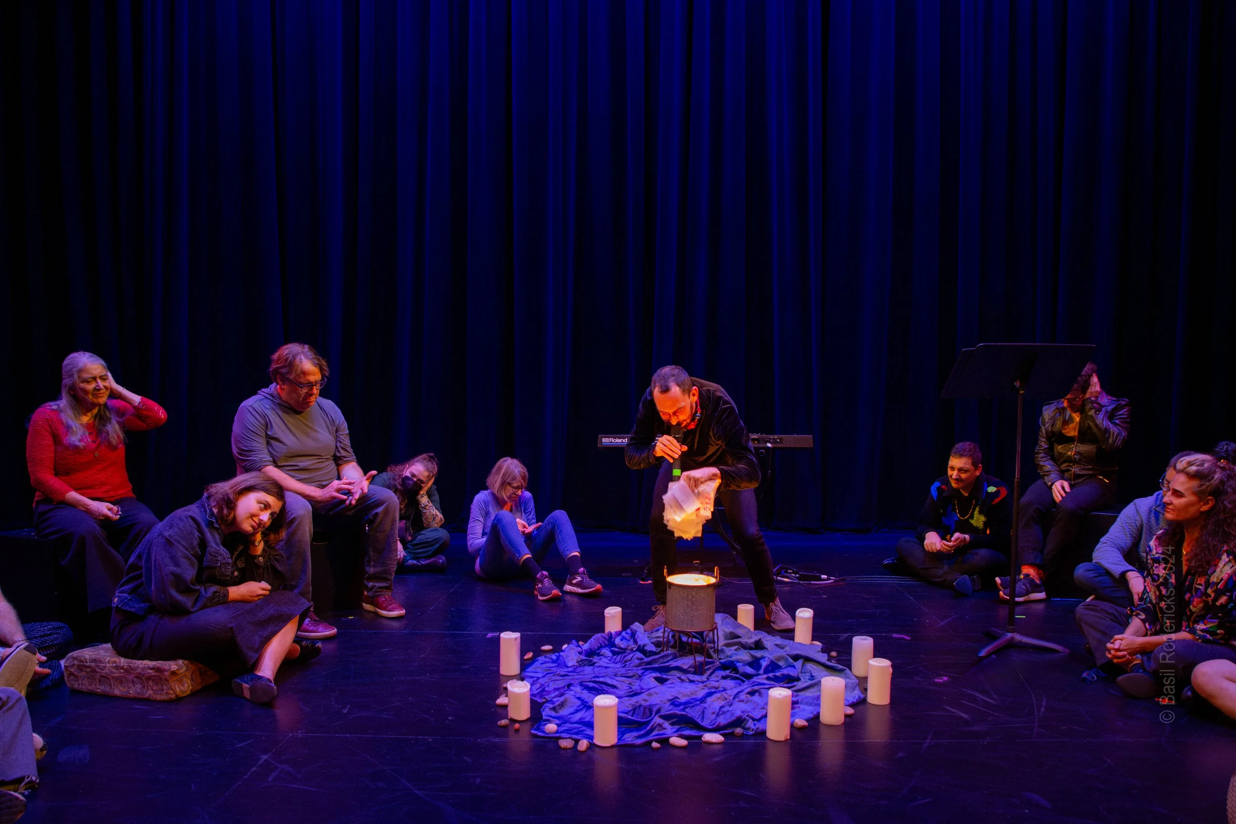 From "What Happens on Retreat" (solo performance) at 14th Street Y, photo by Basil Rodericks
