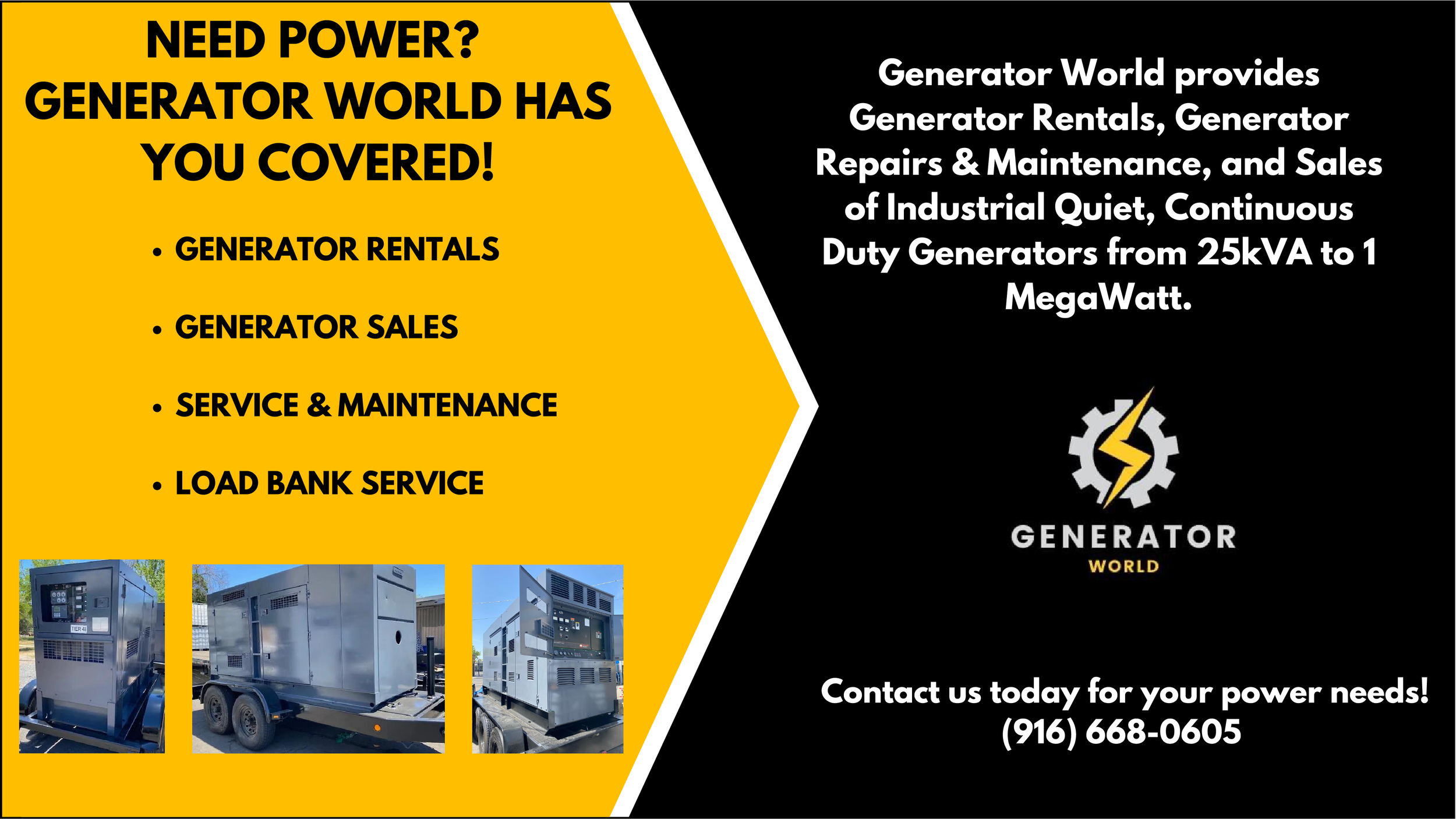 Generac Commercial Diesel Generator Sale in Sacramento Ca