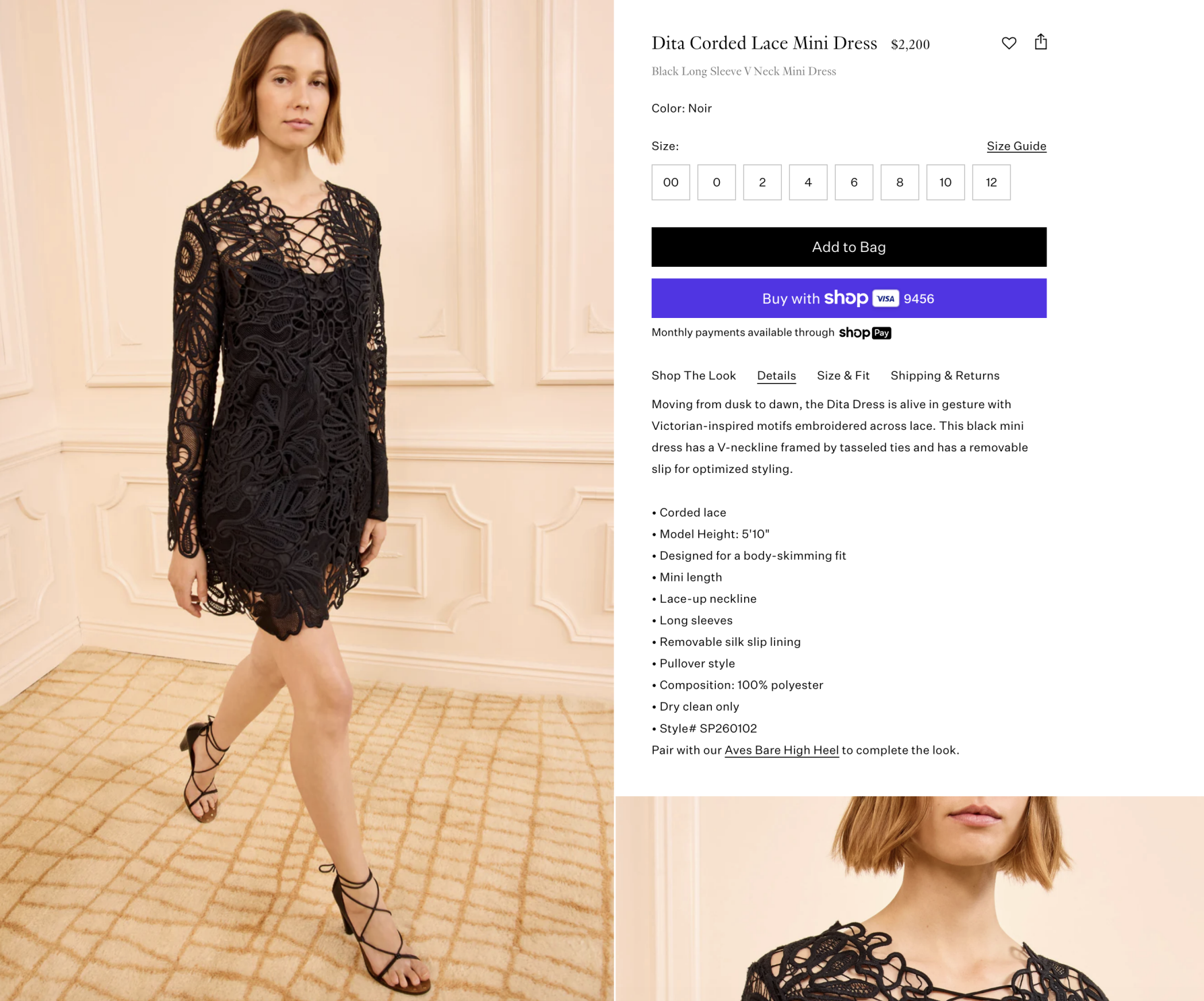 black lace long-sleeve mini dress summer dress
