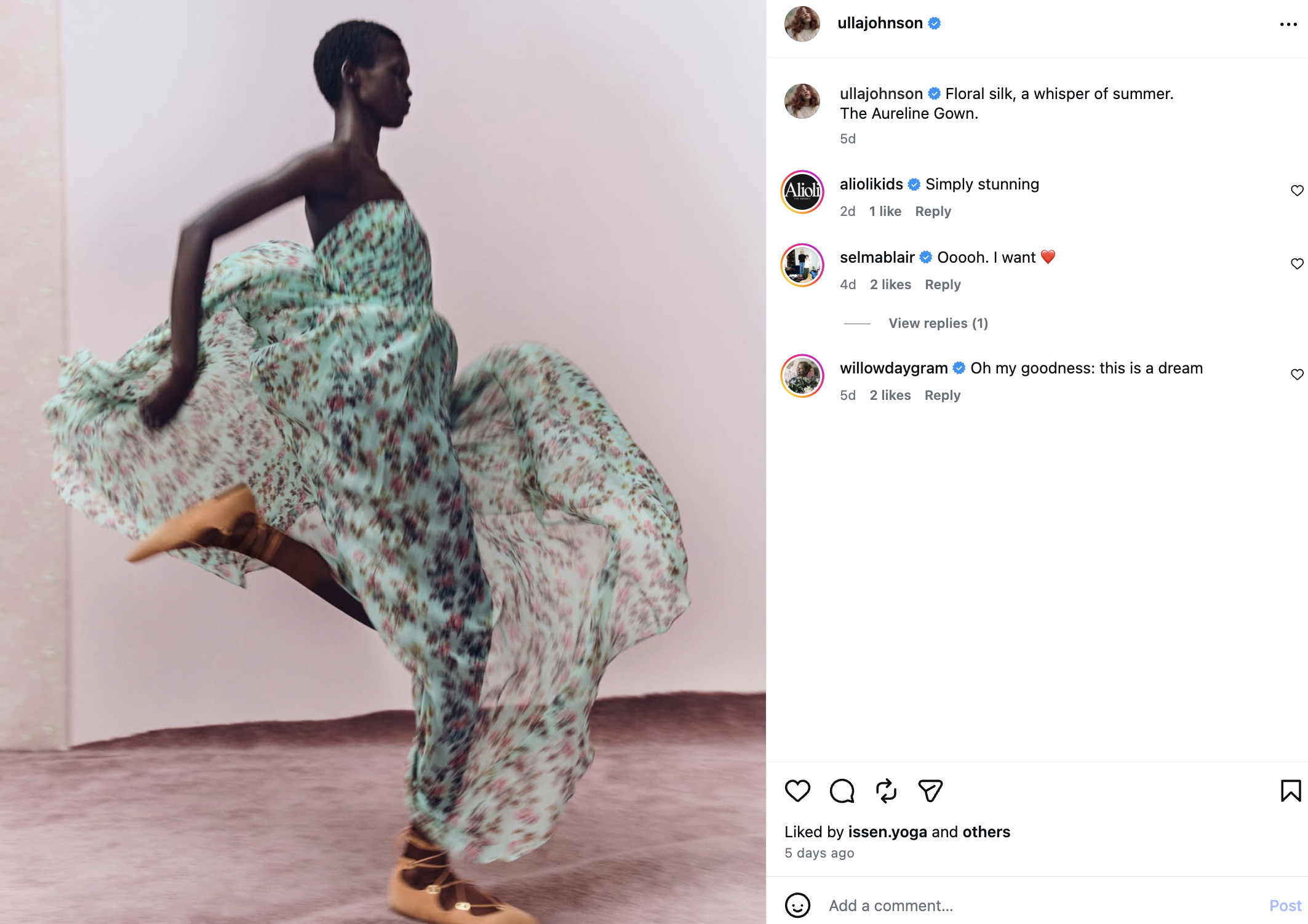 Instagram Caption, Ulla Johnson 