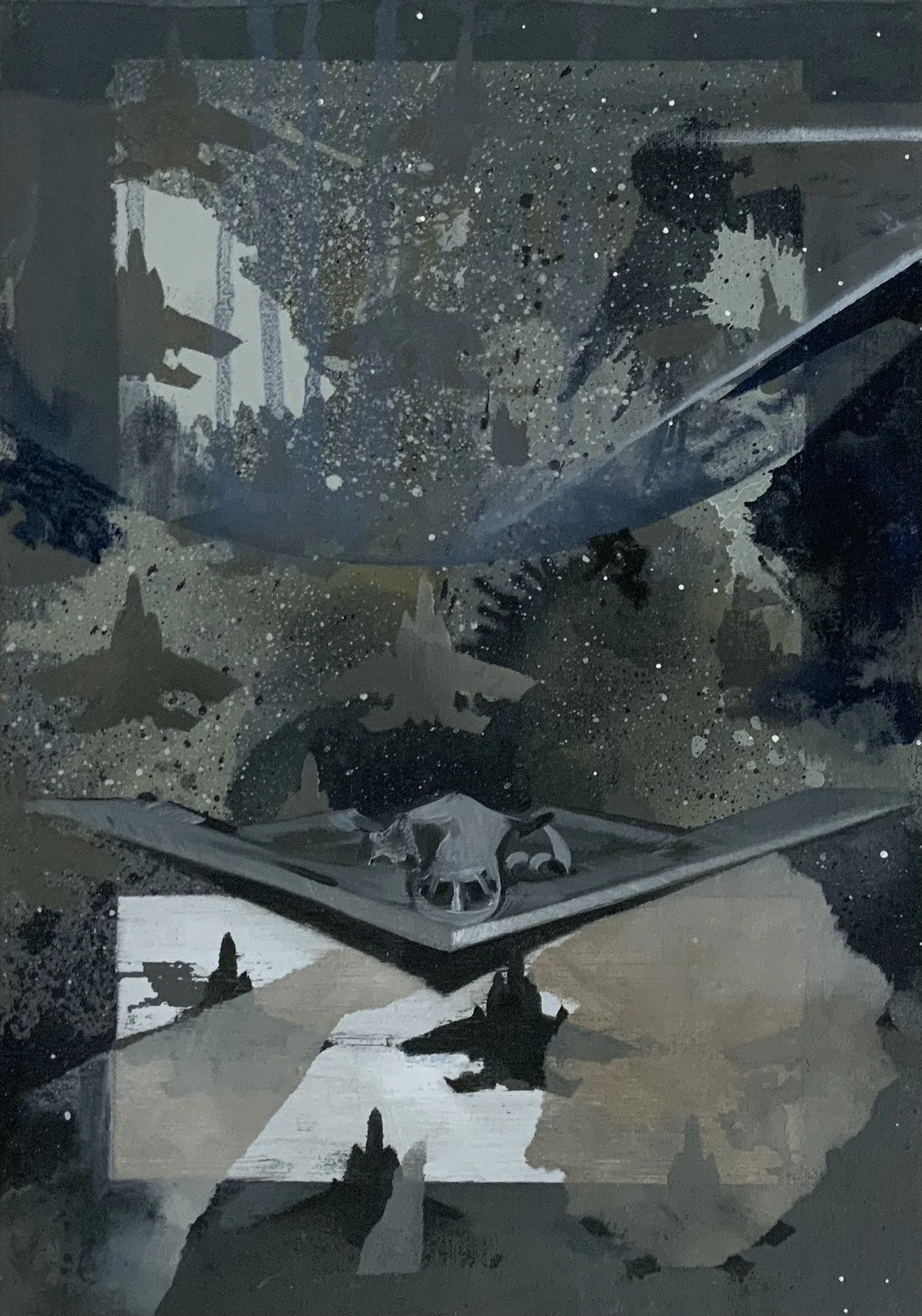 Landing. 30cm x 30cm. Oil on canvas