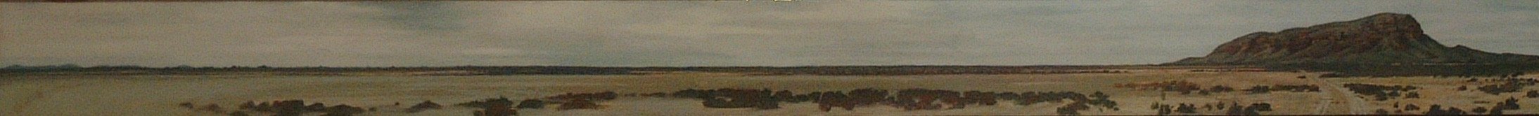 Panorama, Salt Lake and Karrinyarra, oil on wood, 9 x 116