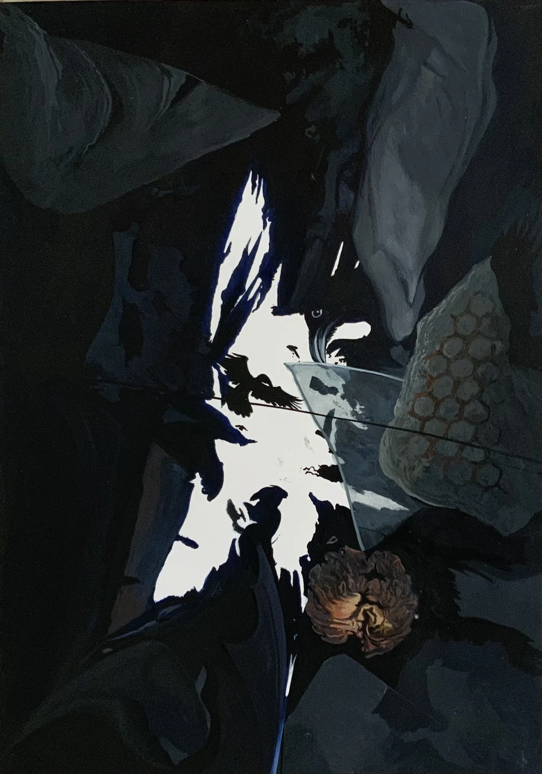 Rorschach Test 2. 42cm x 30cm. Acrylic on paper