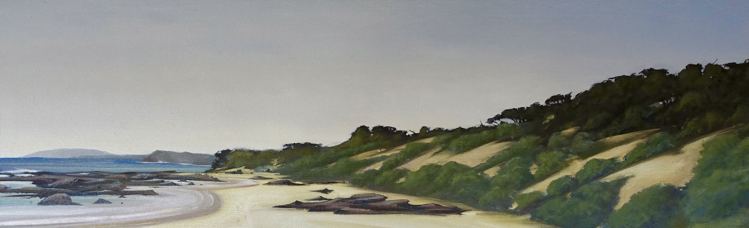 10. Looking South from Shark Bay, oil on canvas, 20 x 64, $1500