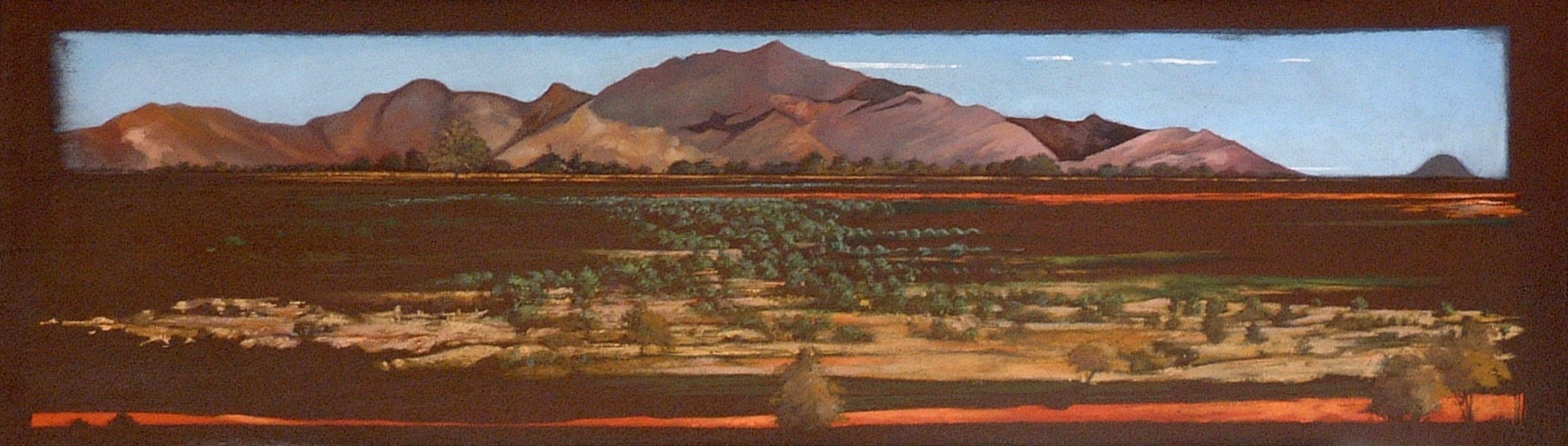 Looking Towards Alkipi, oil on canvas, 25 x 85