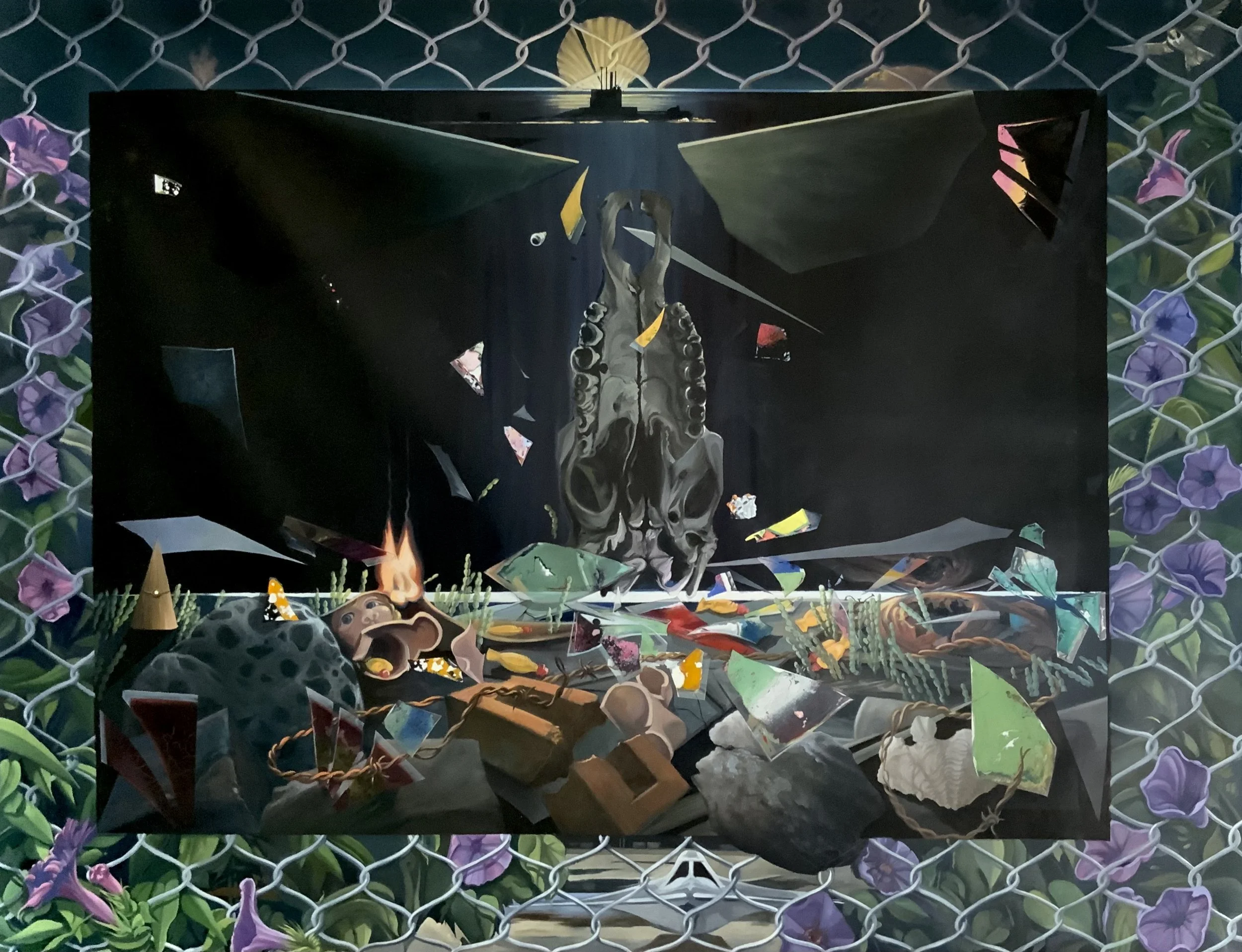 Aukus. 77cm x 99cm. Oil on canvas