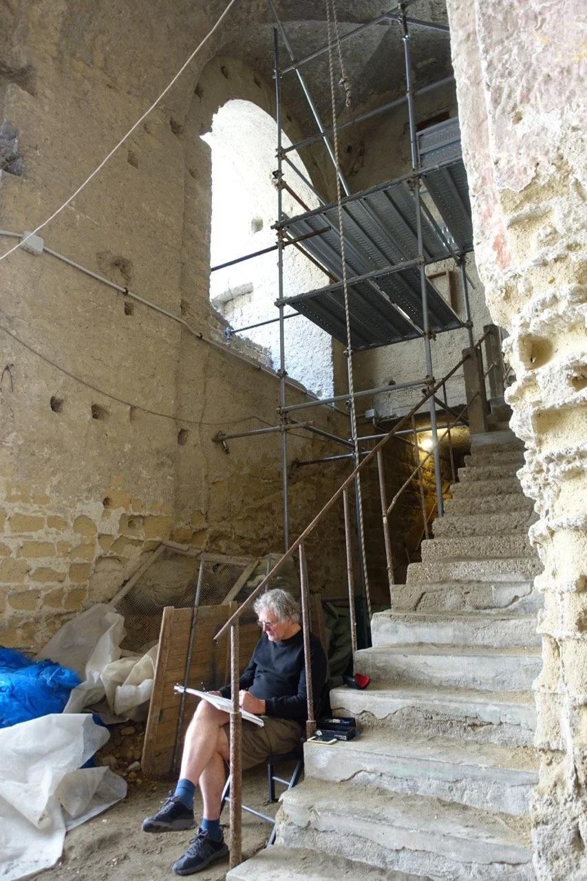 Drawing Donn'Anna, Naples. 