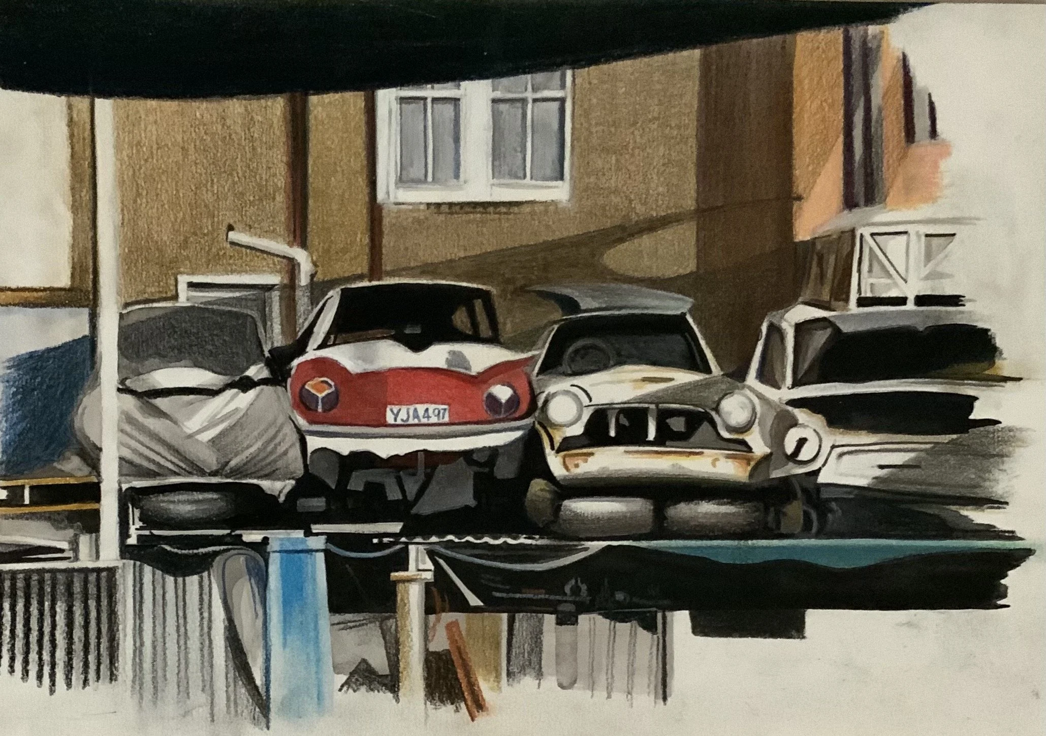 Victoria Road, Marrickville, (Cortina Cemetery), 2025. 21cm x 30cm. Pencil and watercolour on paper