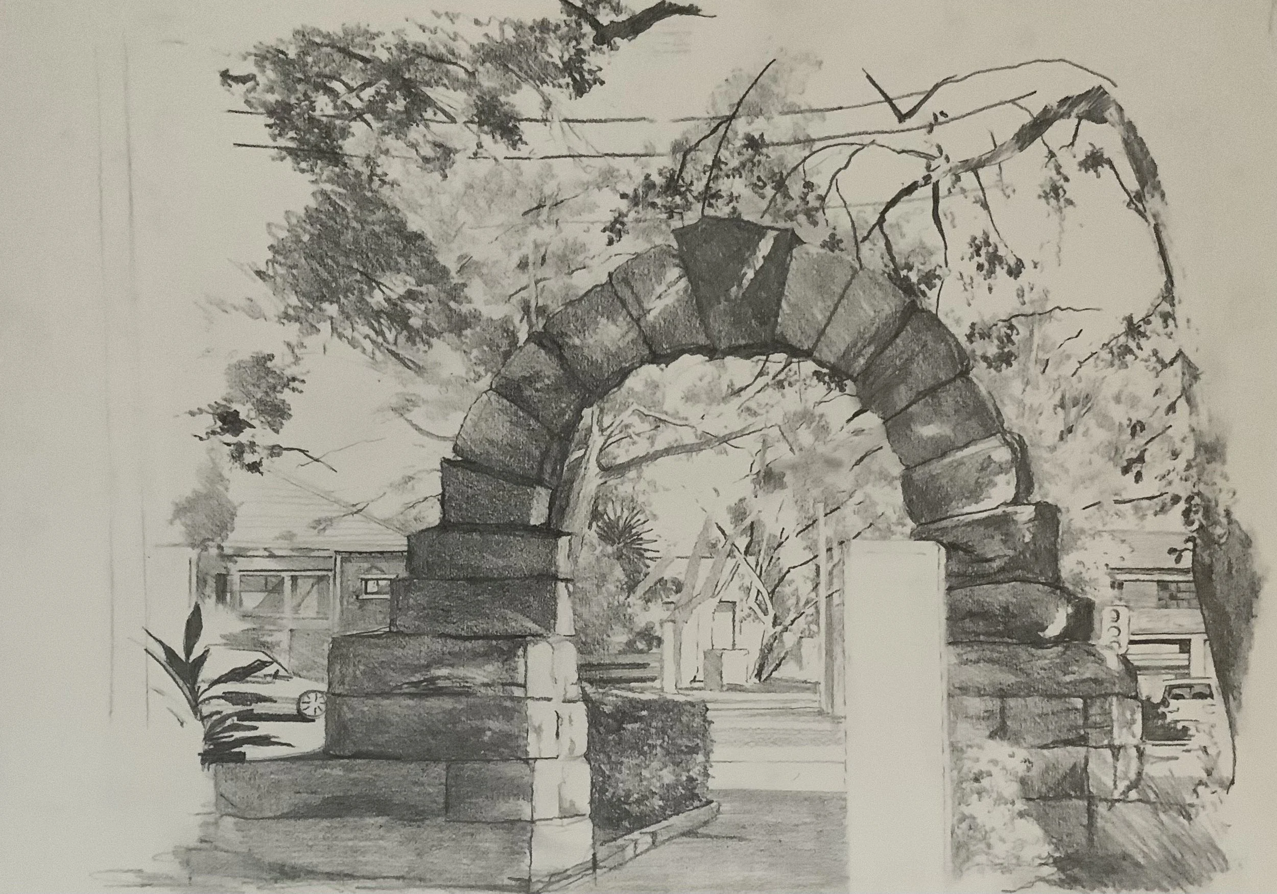 Enmore Park, 2025. 42cm x 59cm. Pencil on paper