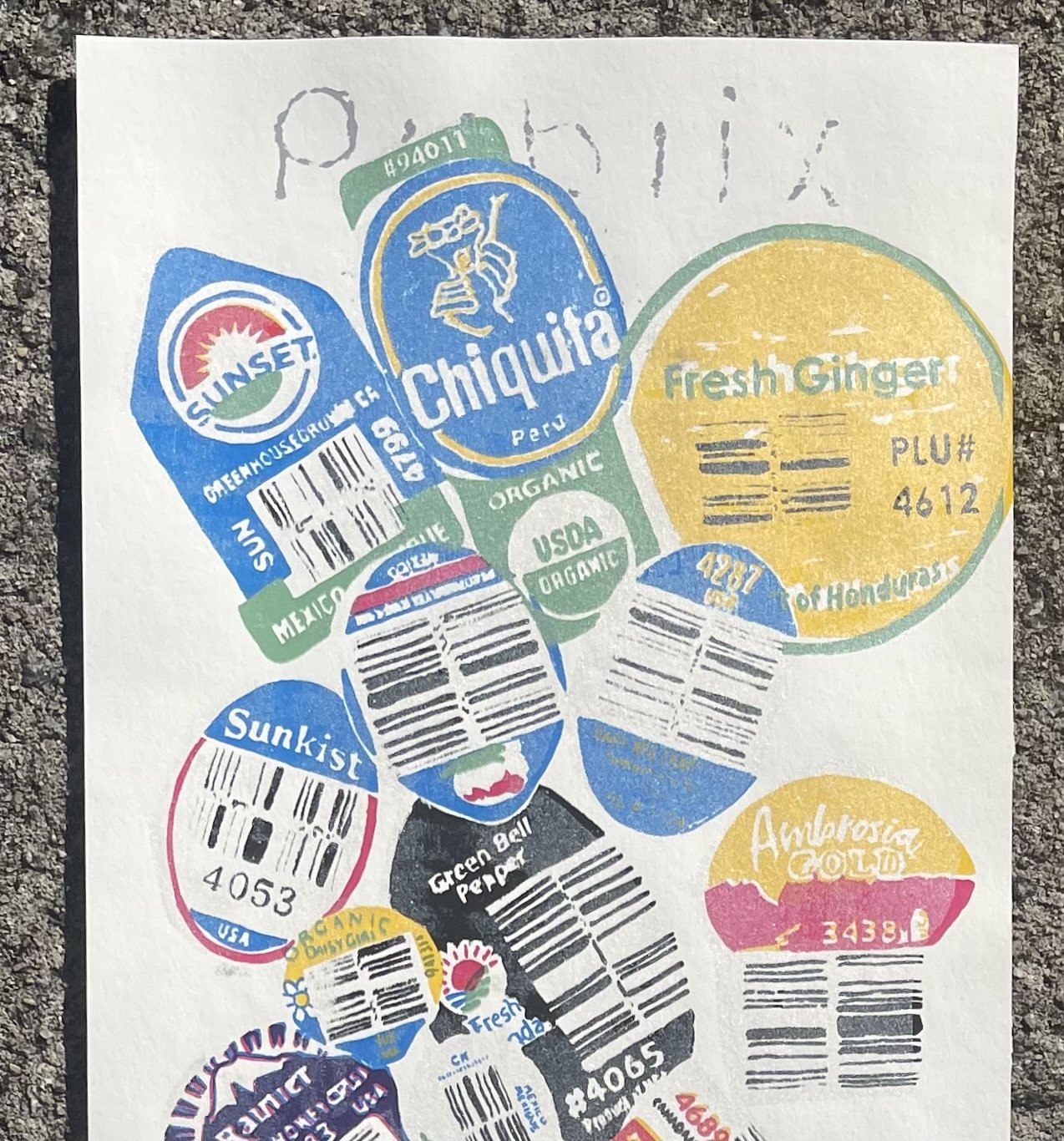 Produce Stickers 27"x9"