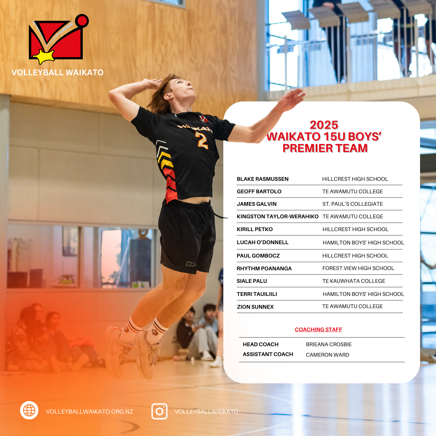 2025 Waikato 15U Teams released