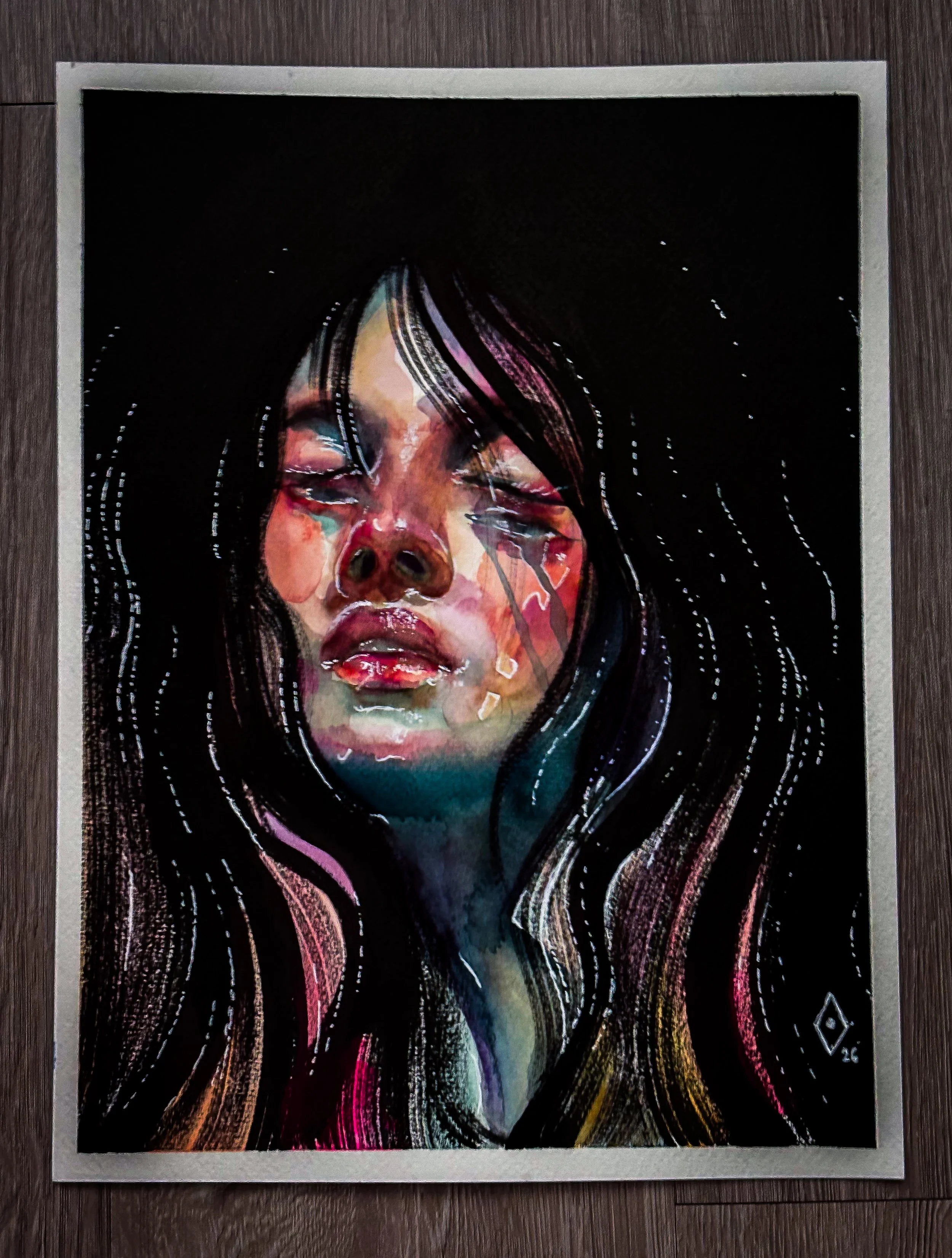 "Within-Without" Watercolor and ink on paper.