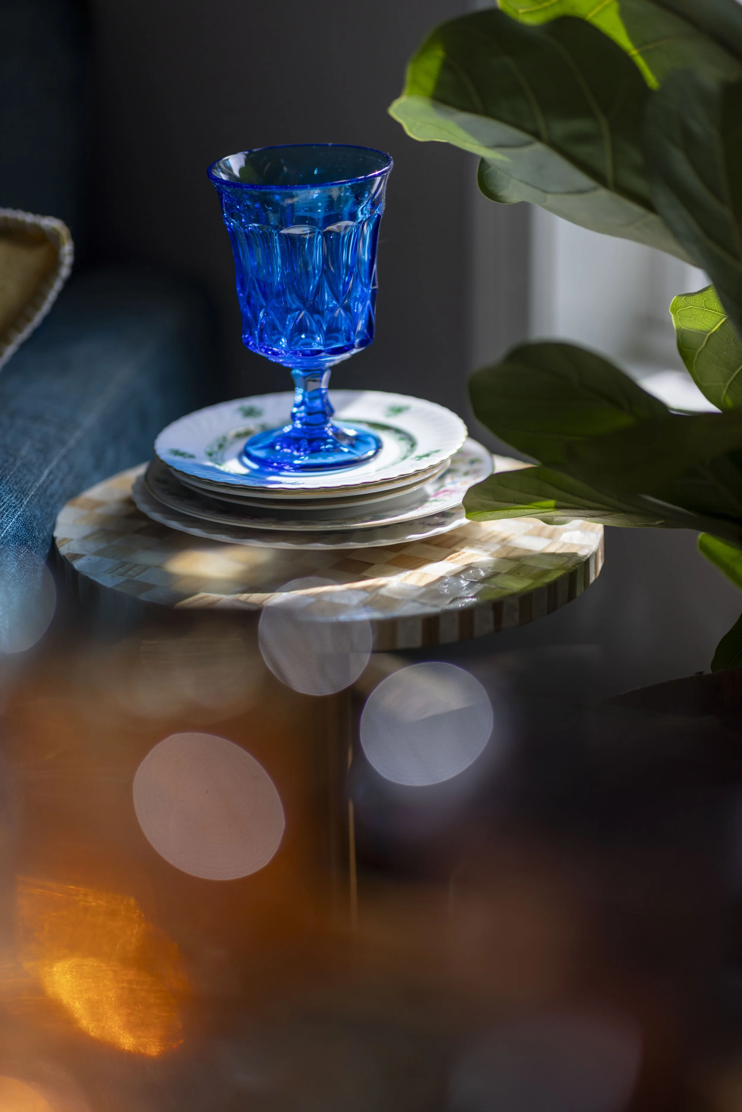 Vintage Antique Blue Glassware for Rent in Atlanta Georgia