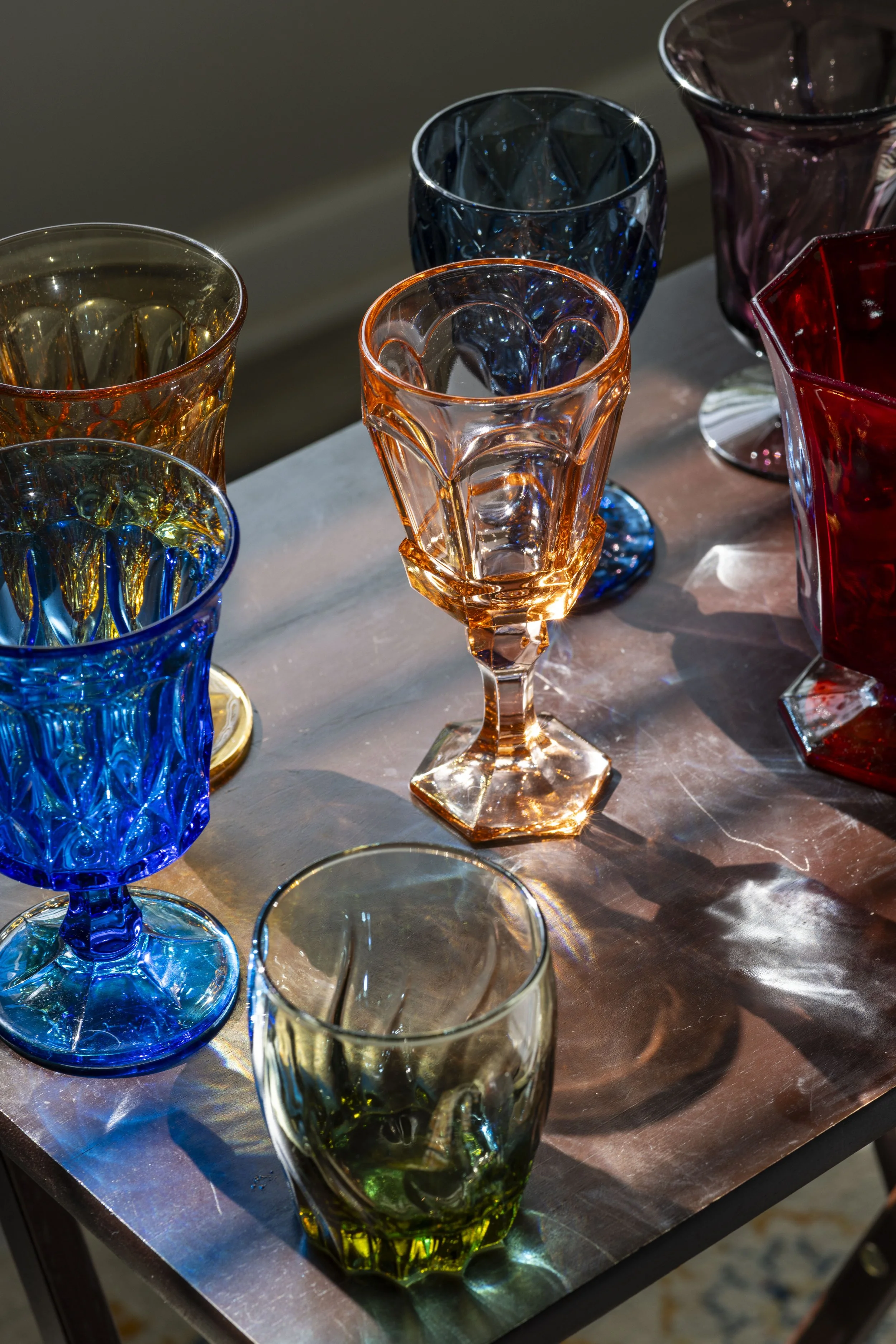 Vintage Mix and Match Pink Goblet Glassware for Rent in Atlanta, Georgia