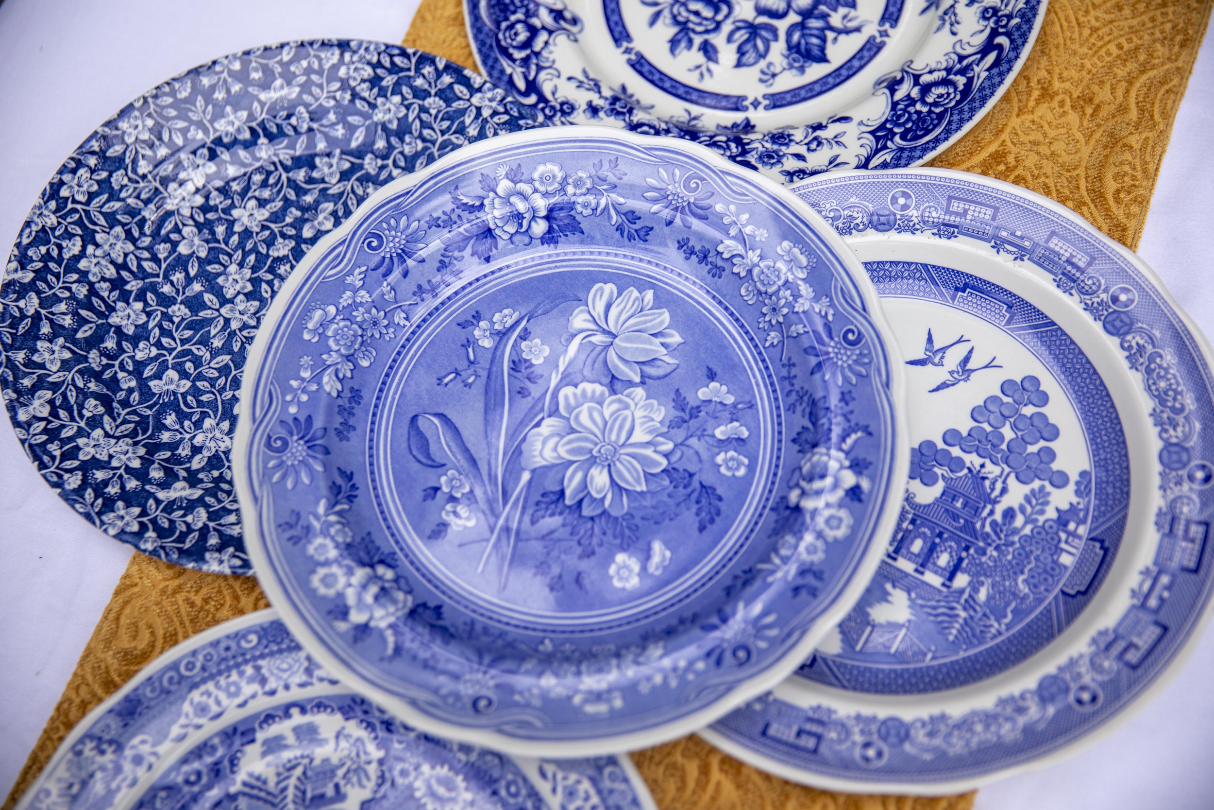 Blue and White Dinner Plate