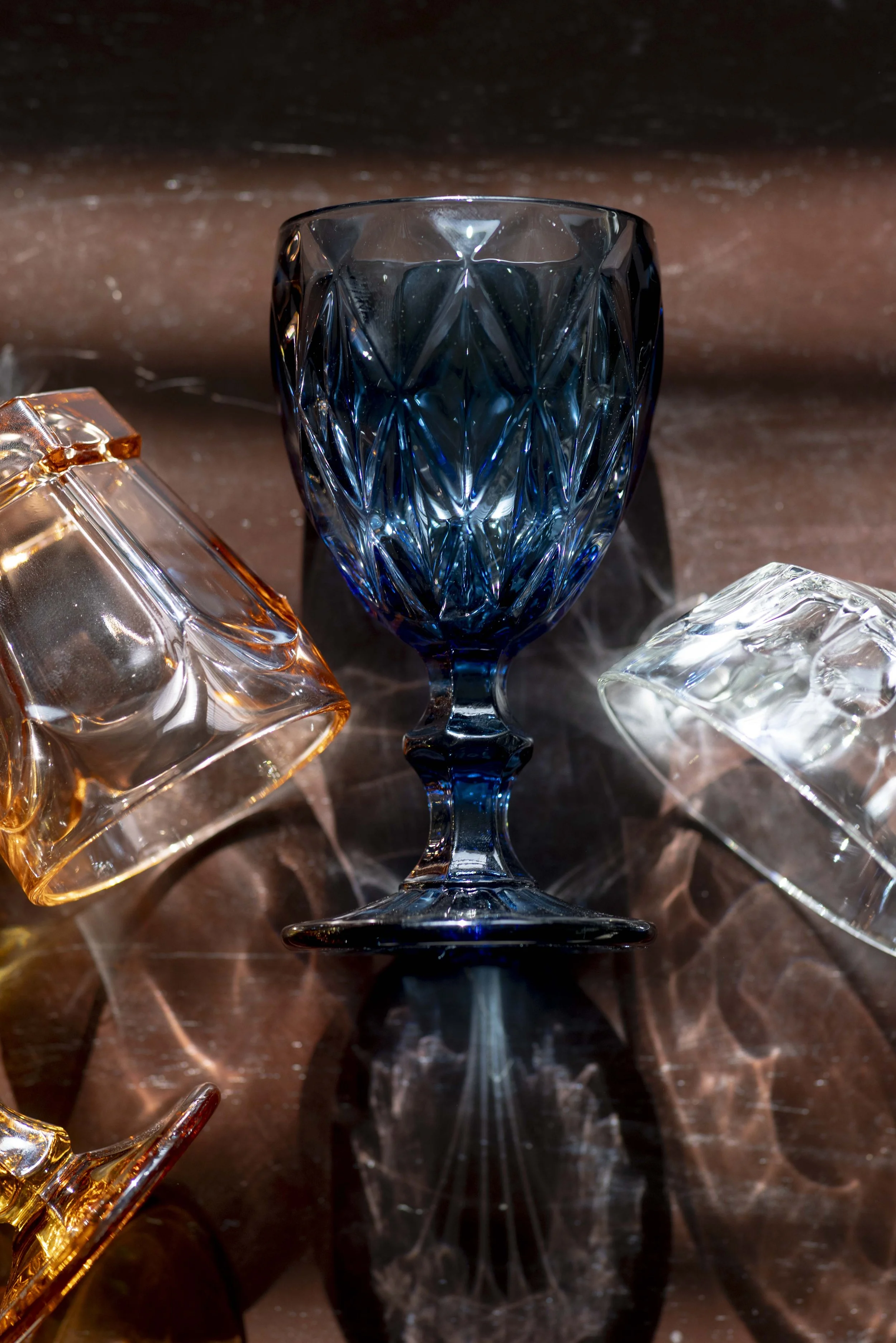Modern Blue Wine Glass for Rent in Atlanta Georgia 