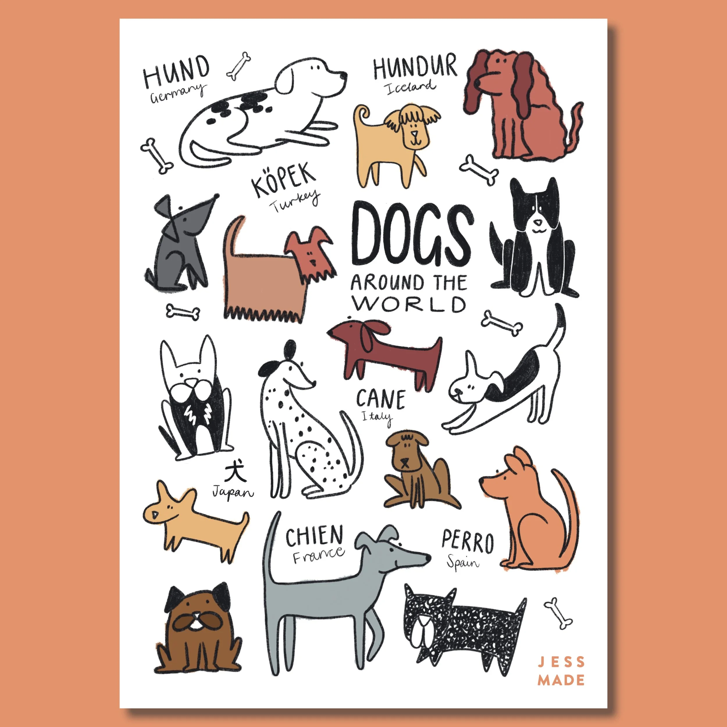 Dogs Around The World Print (Instant Download)
