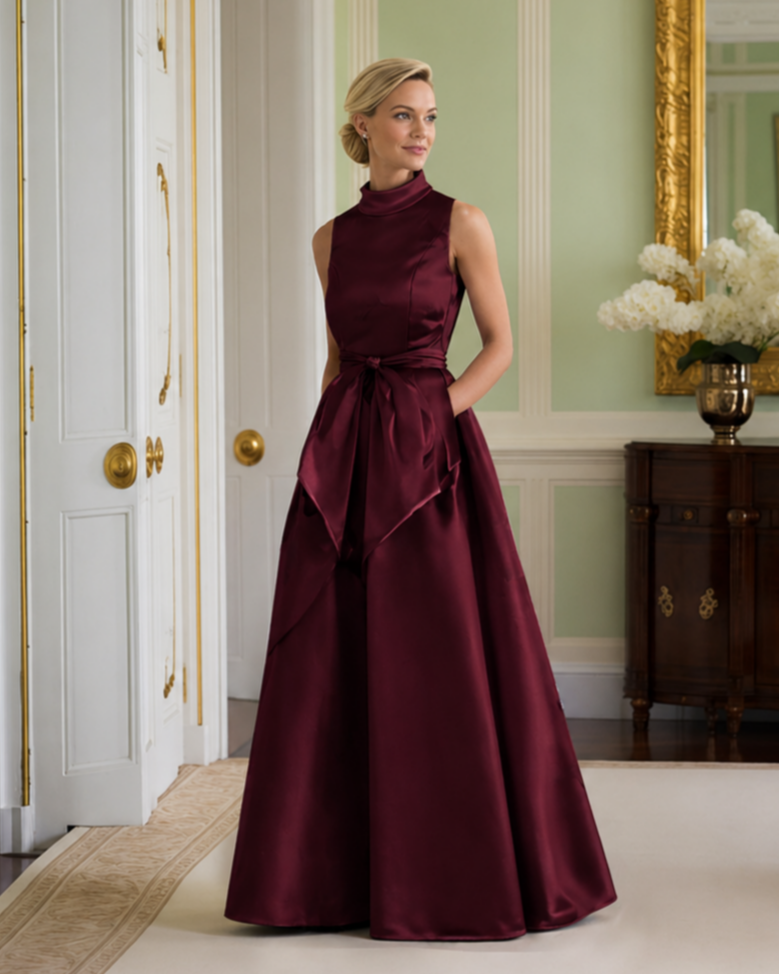 Style AA-112 in Burgundy Silk Wool