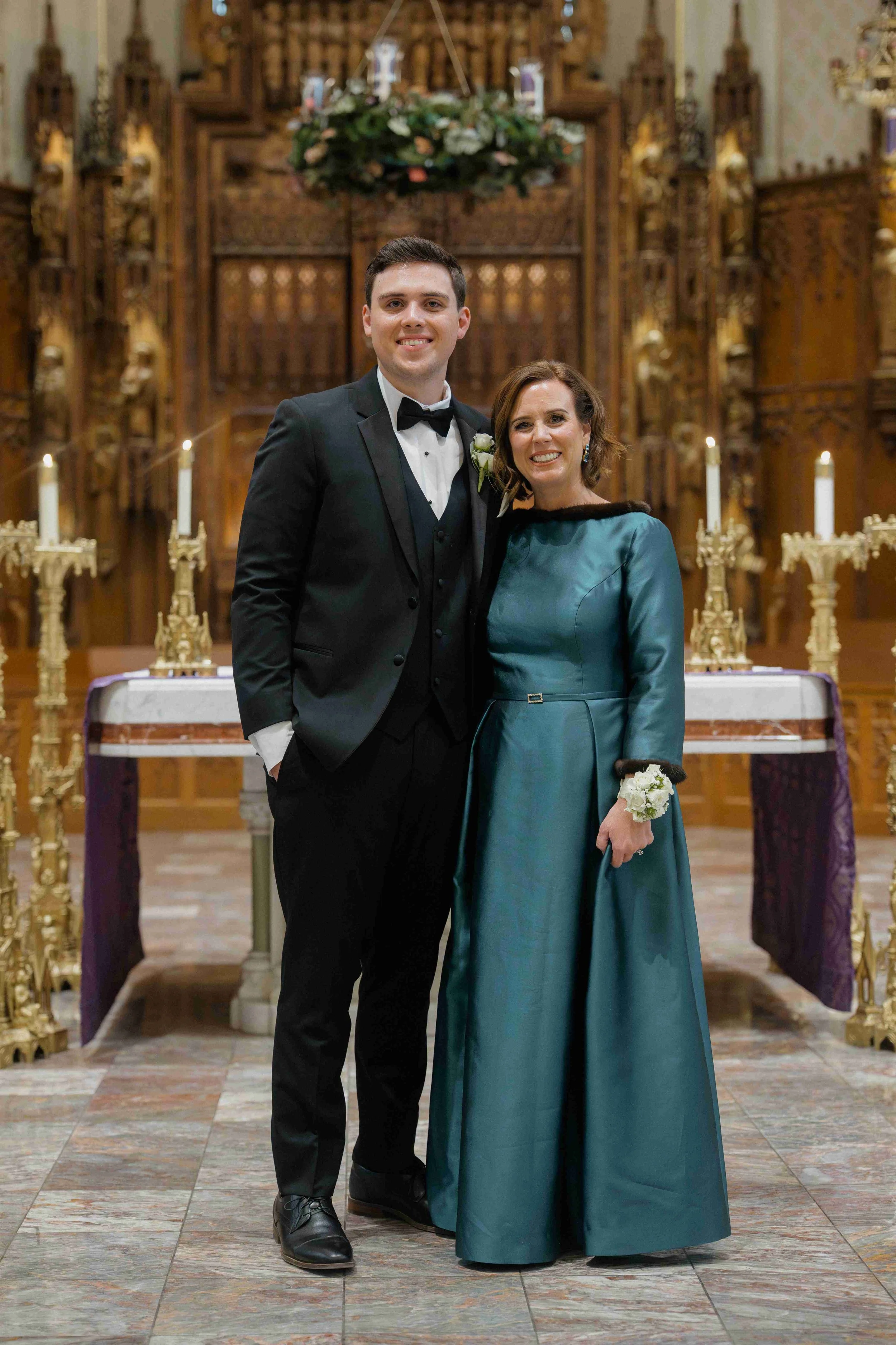 Mother of the bride dress for fall wedding — bespoke jewel-tone gown by Gramercy Atelier