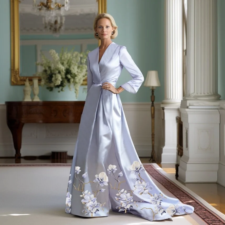 Lavender silk, painterly magnolias, and a silhouette designed to move with quiet grandeur. Wildflower Wonder captures the beauty of modern couture through soft structure, sweeping lines, and floral artistry that feels both regal and romantic. Created