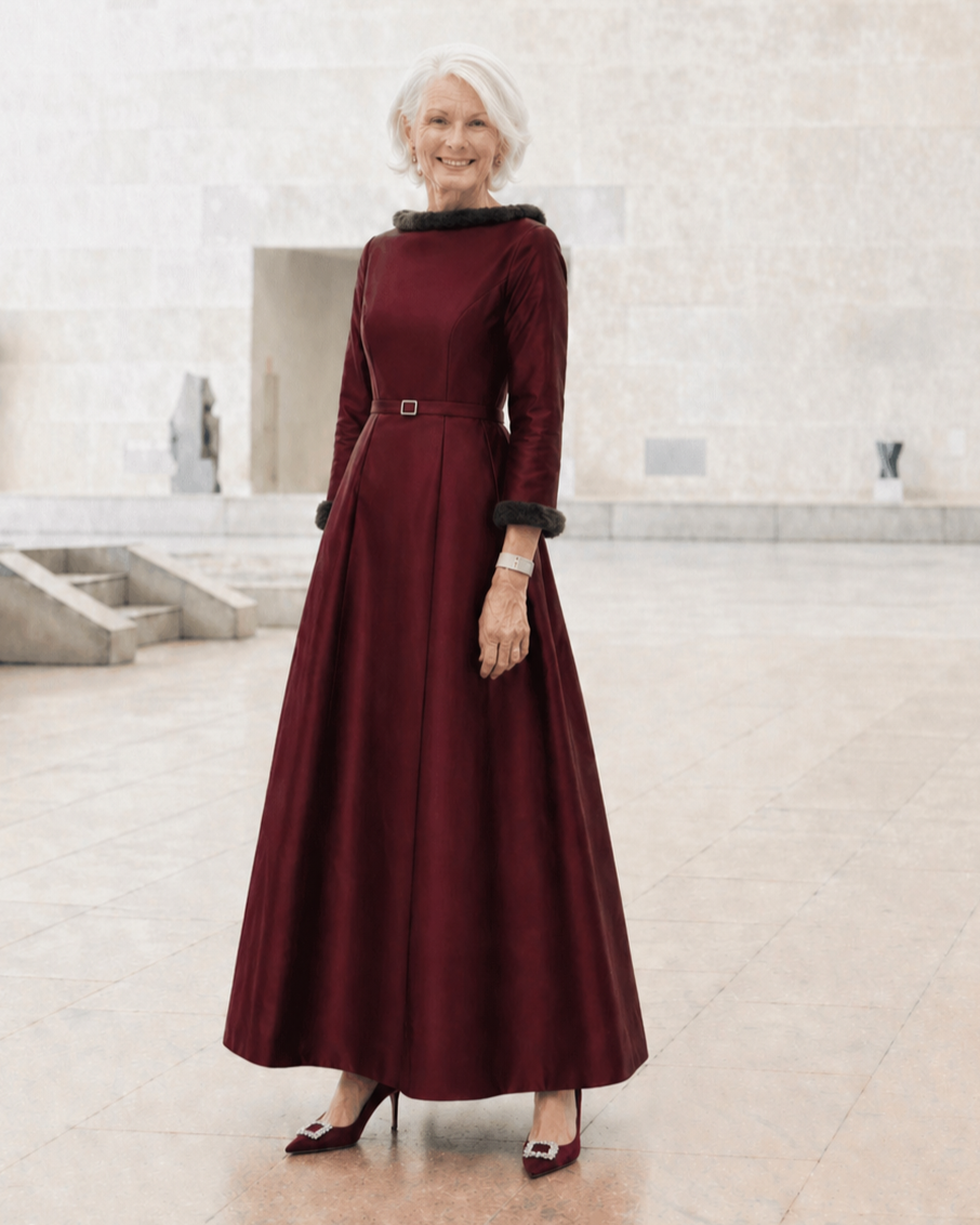 Style MD-5852 Dupre Dress in Burgundy