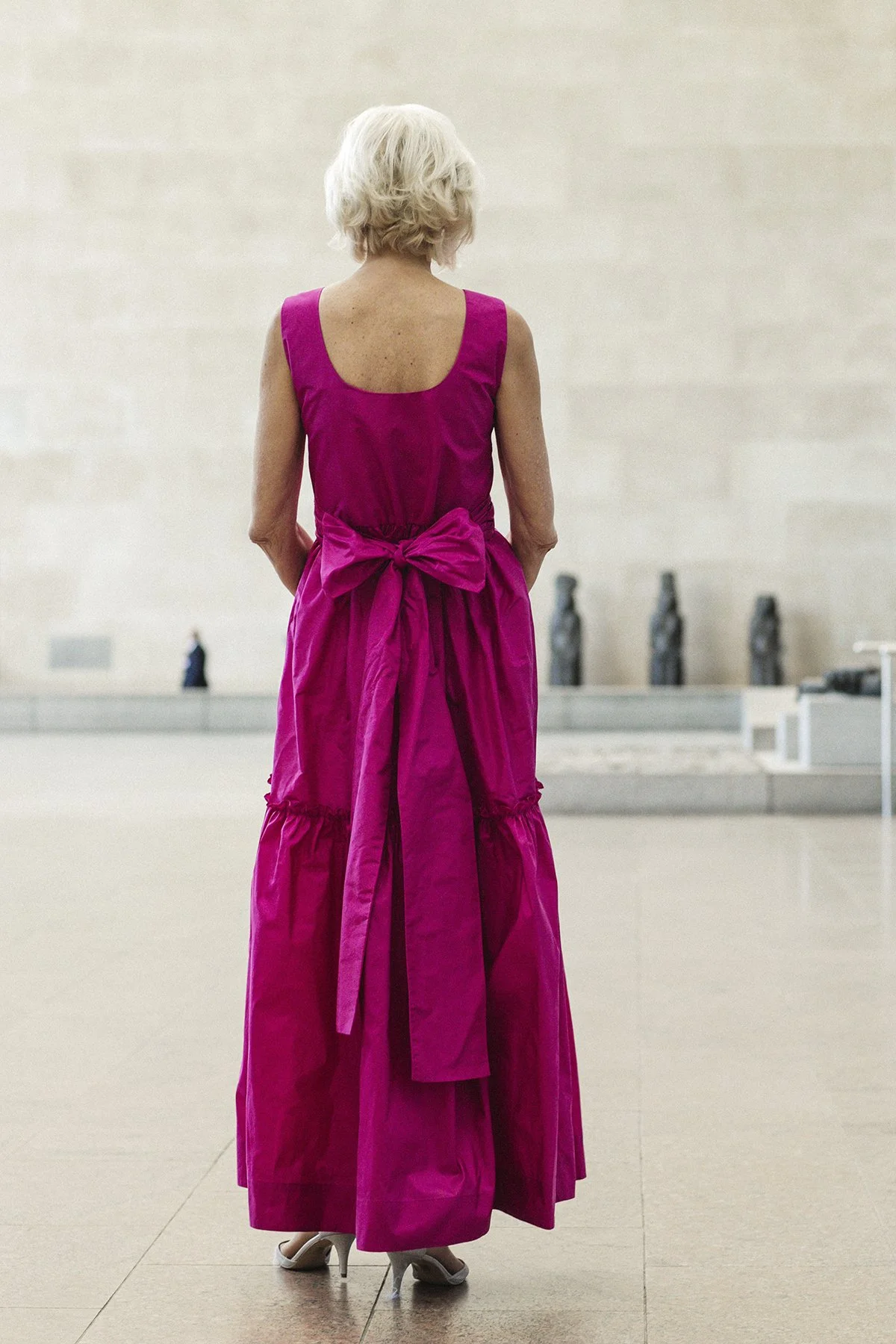 Style MD-845 Hoyt Dress in Silk Taffeta Fuchsia-Back.jpg