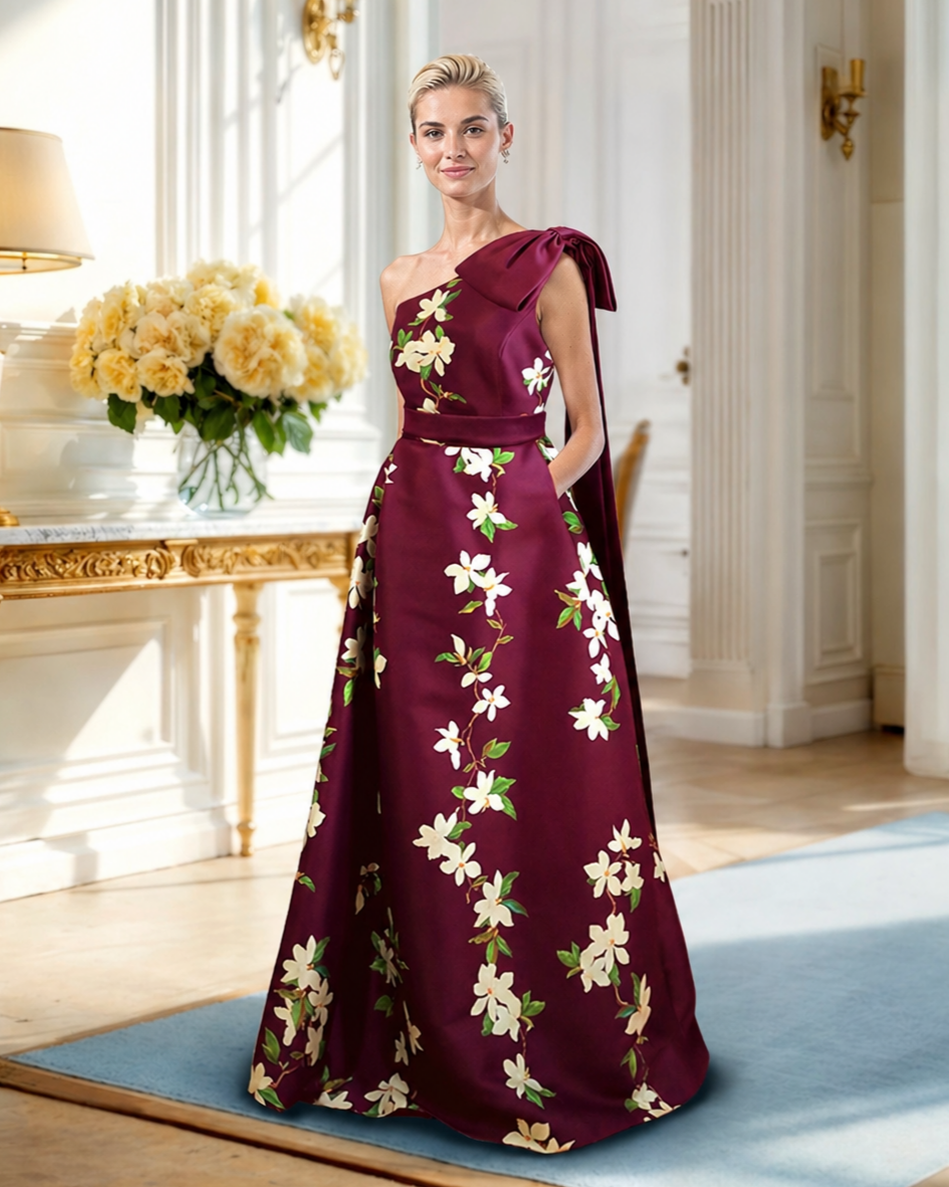 Style AA-120 Dogwood Custom Print in Burgundy