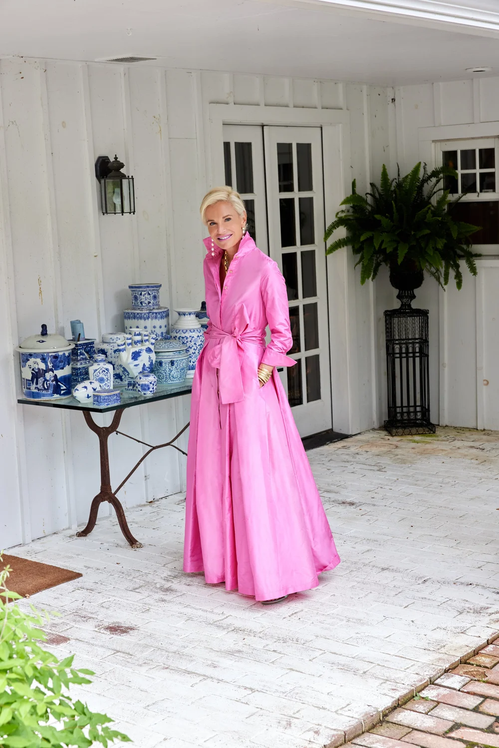 Brittany  Robe-Style Couture Gown in Fuchsia | Style BB-106  BB  Collection  Gramercy Atelier