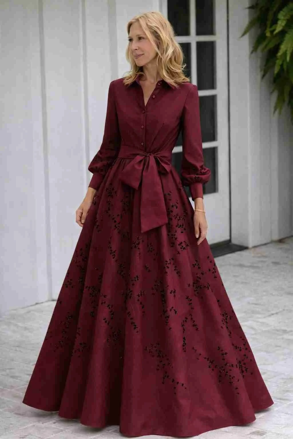 Tailored long sleeve on a bespoke mother of the bride gown — Gramercy Atelier