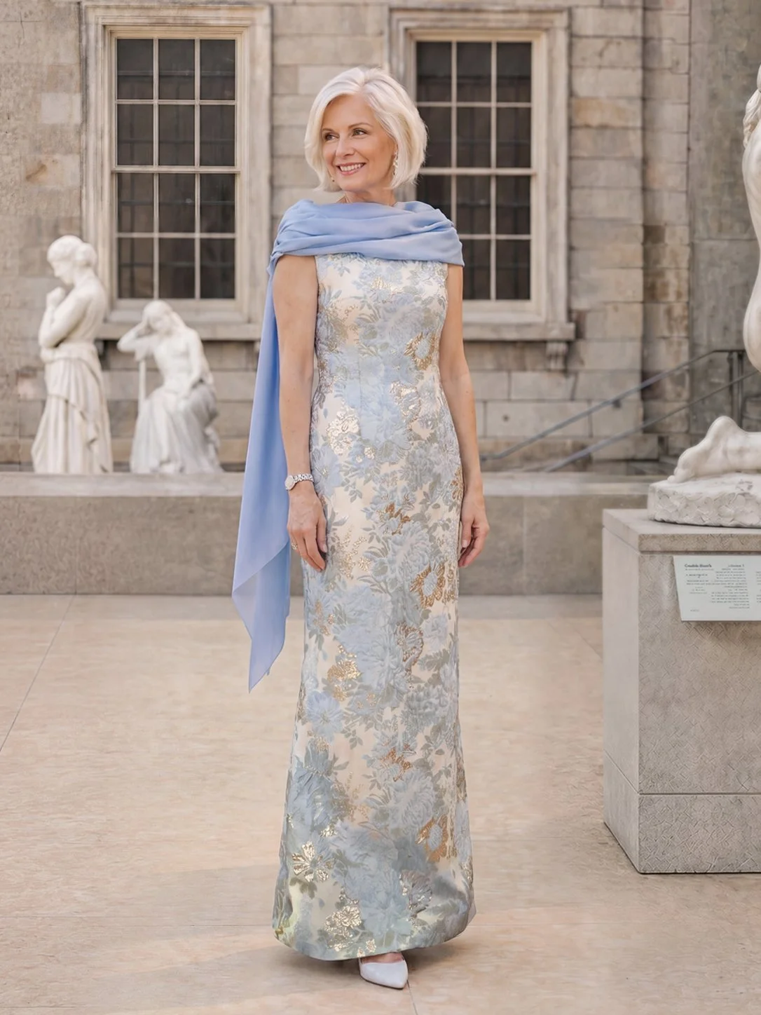 Style MD-7011 Italian Brocade Light Blue