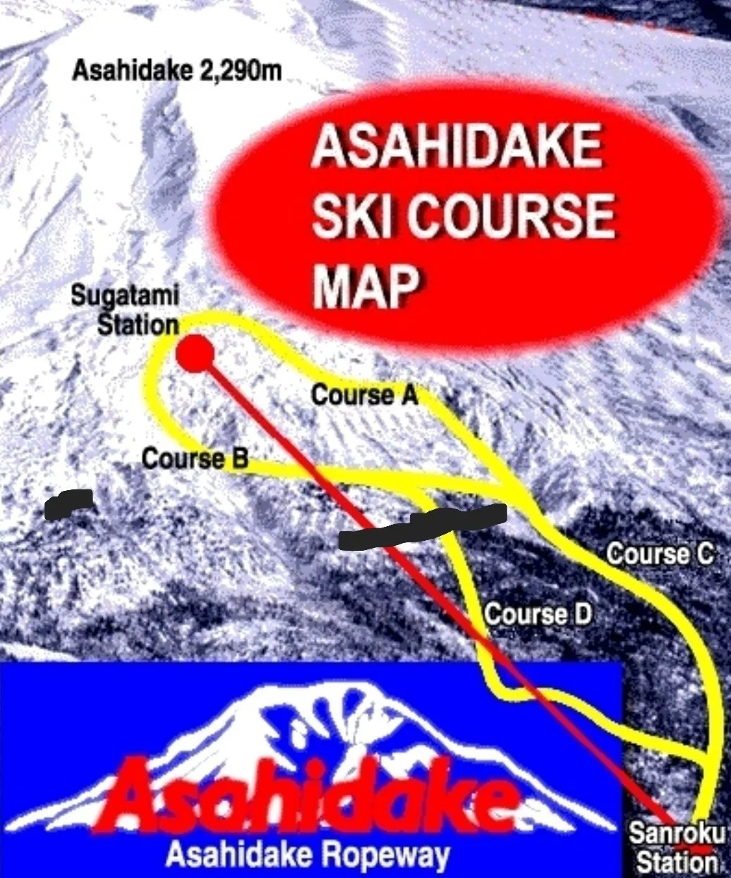 Asahidake ski map/ best snow in Hokkaido